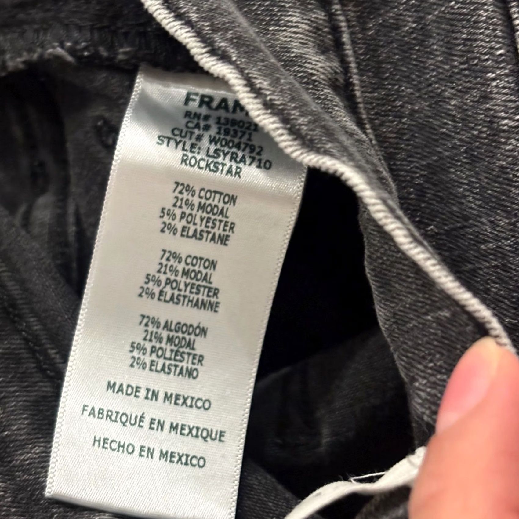 Frame FRAME Le Sylvie Slender Straight Jeans Gray 26 Acid Wash 5-Pocket Denim Womens Stretch Slim Straight Rise High Inseam 27 Size 26" / US 2 / IT 38 - 5 Thumbnail