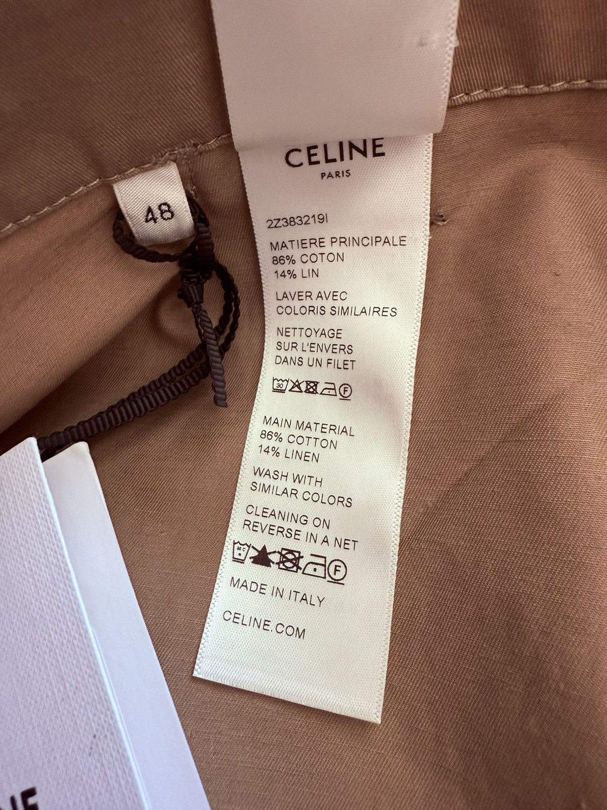 Celine × Hedi Slimane Celine khaki cargo shorts with Celine logo strap 48 Hedi Size US 32 / EU 48 - 22 Thumbnail