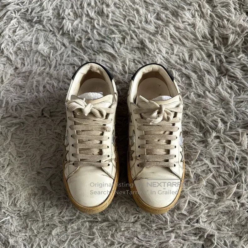Saint Laurent Paris Saint Laurent Paris Silver Star Black Tail Low Top Sneaker Size US 5.5 / IT 35.5 - 2 Thumbnail