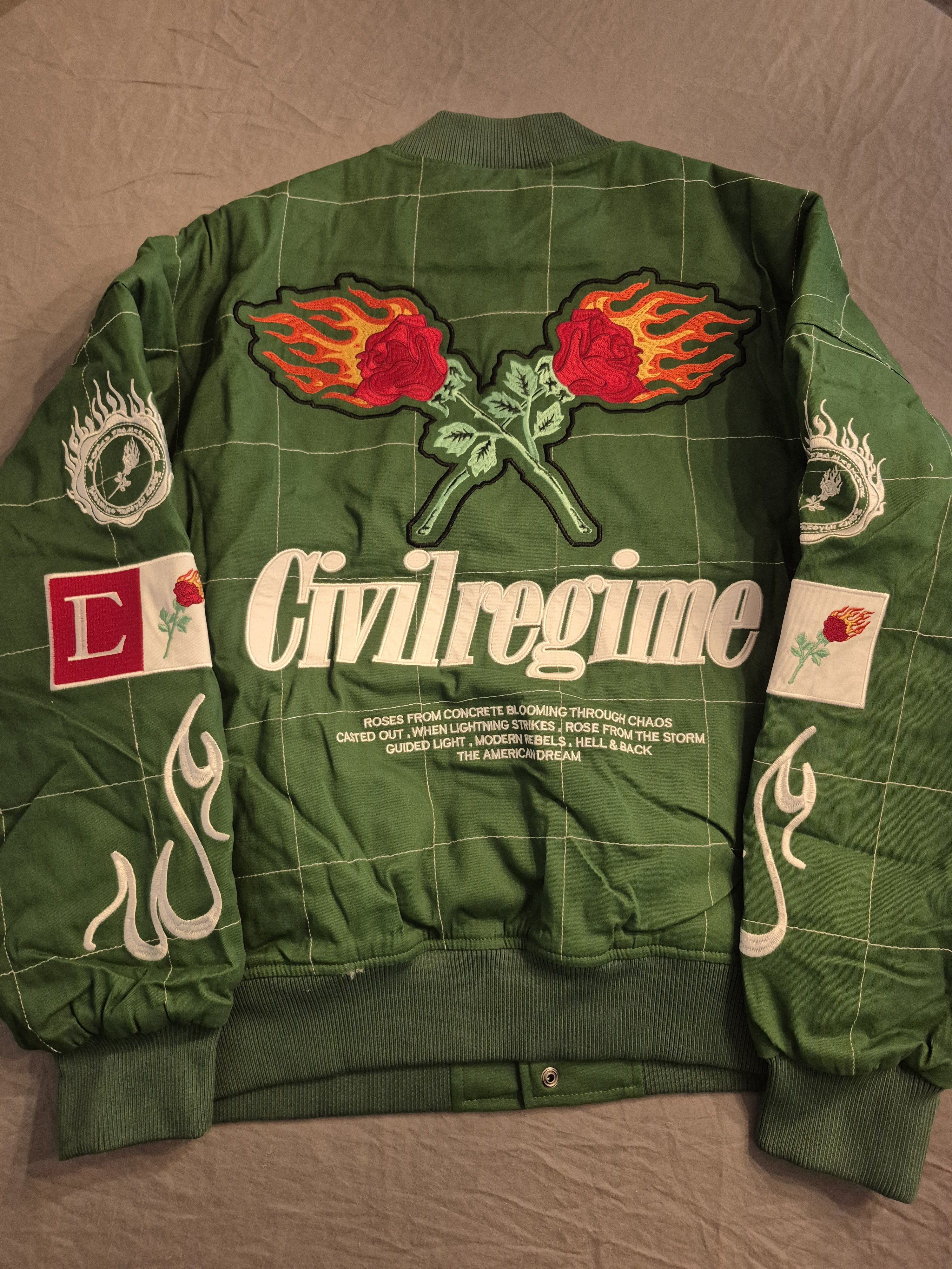 Civil Regime Civil Regime Racing Jacket Green and White Size Large BNWT Size US L / EU 52-54 / 3 - 5 Thumbnail