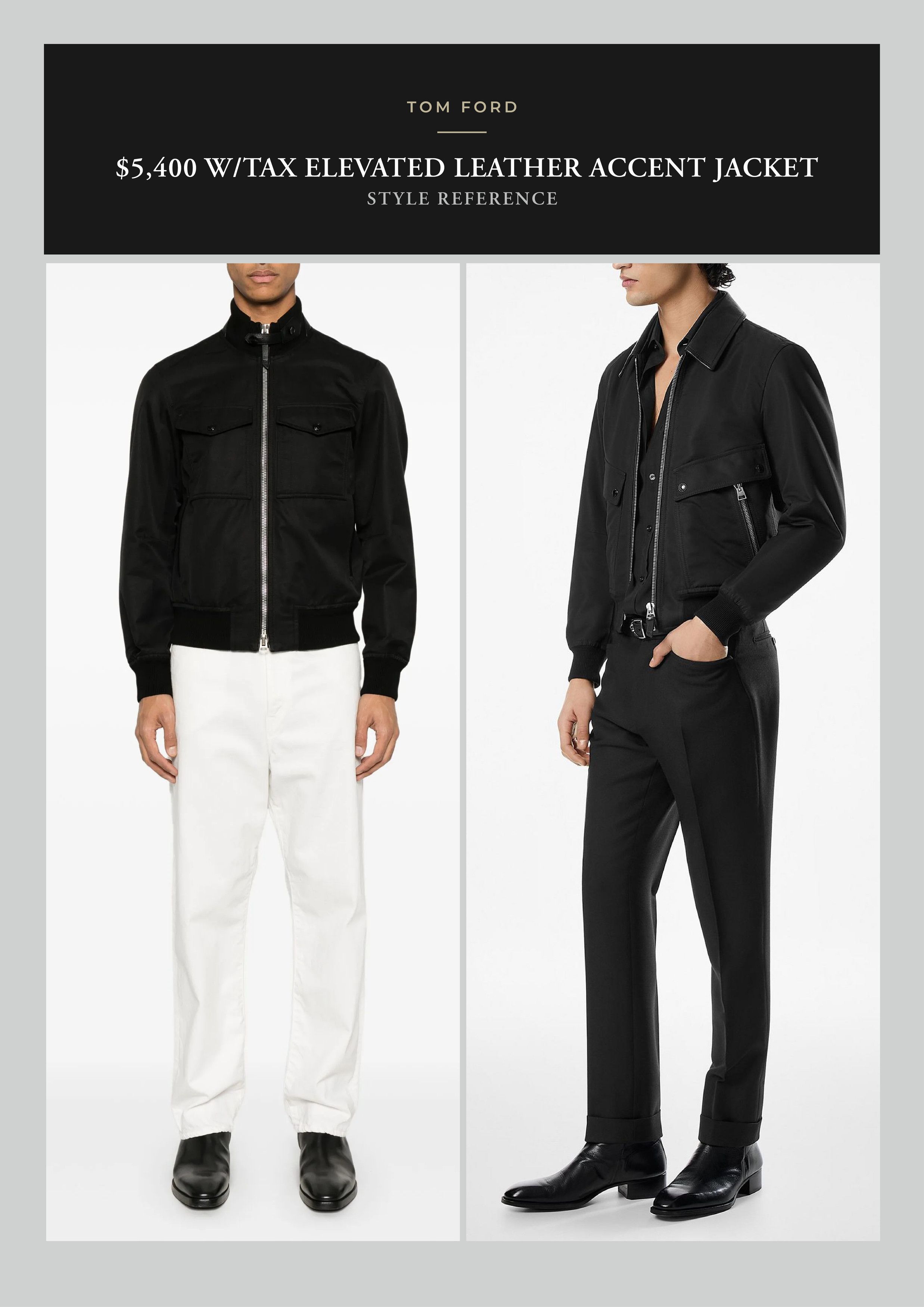 Tom Ford Ultimate Rare $5,400 w/tax Wool / Leather Accent Jacket Size US M / EU 48-50 / 2 - 9 Thumbnail