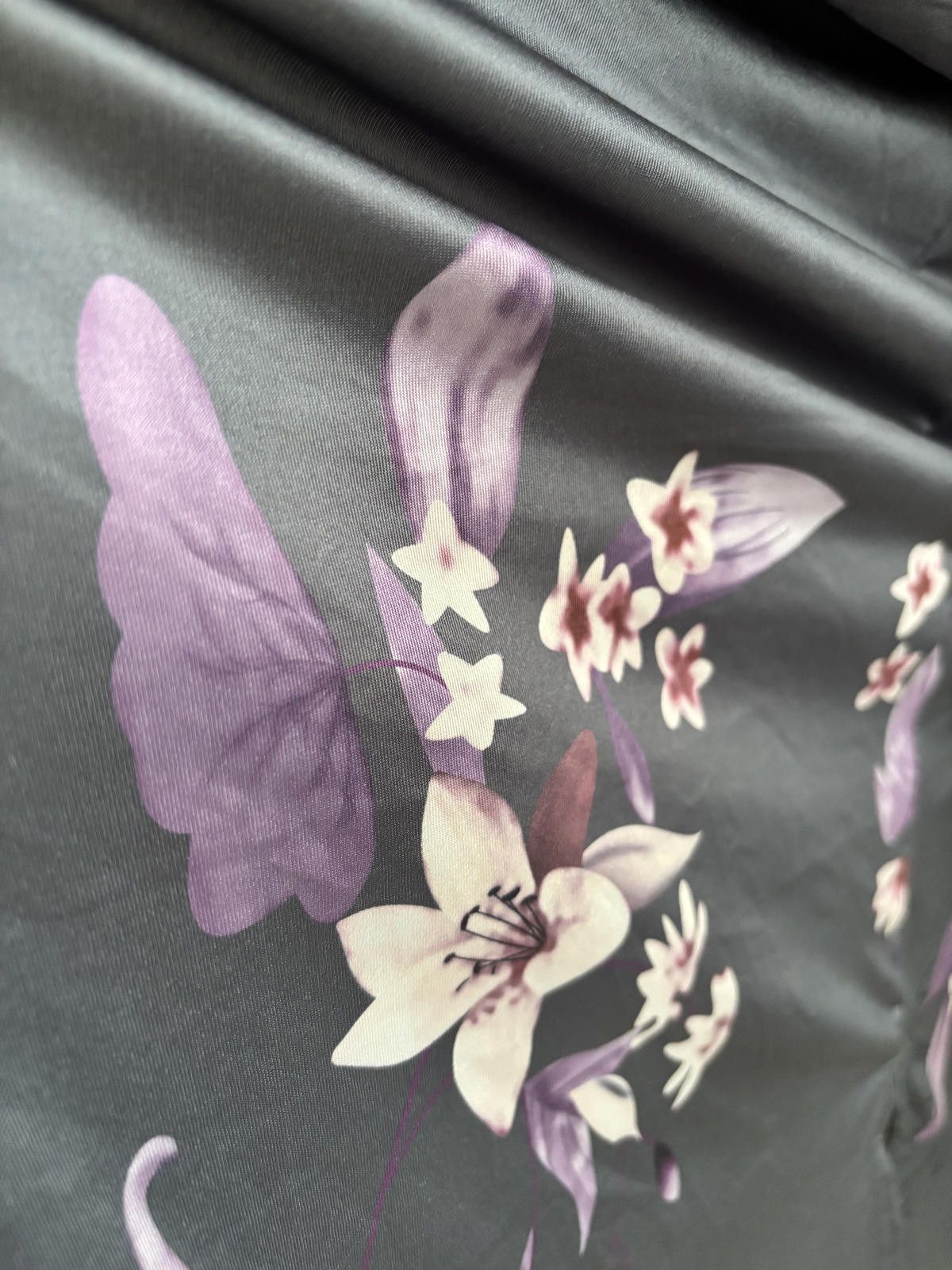 The Unbranded Brand Boho Floral Print Kimono Cardigan in Purple and Black Size M / US 6-8 / IT 42-44 - 2 Thumbnail