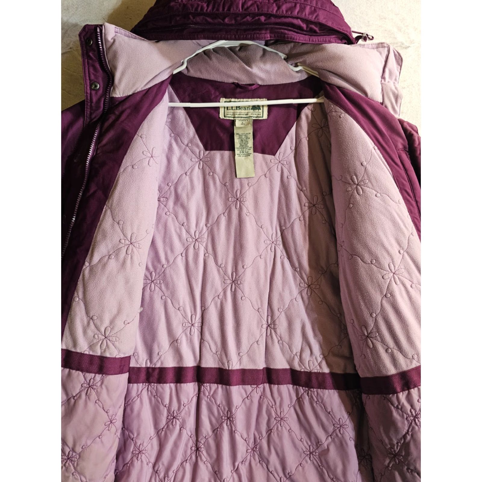 Vintage VINTAGE LL Bean Womens Goose Down Parka Winter Coat Hooded Jacket Size Large Purple Size L / US 10 / IT 46 - 6 Thumbnail