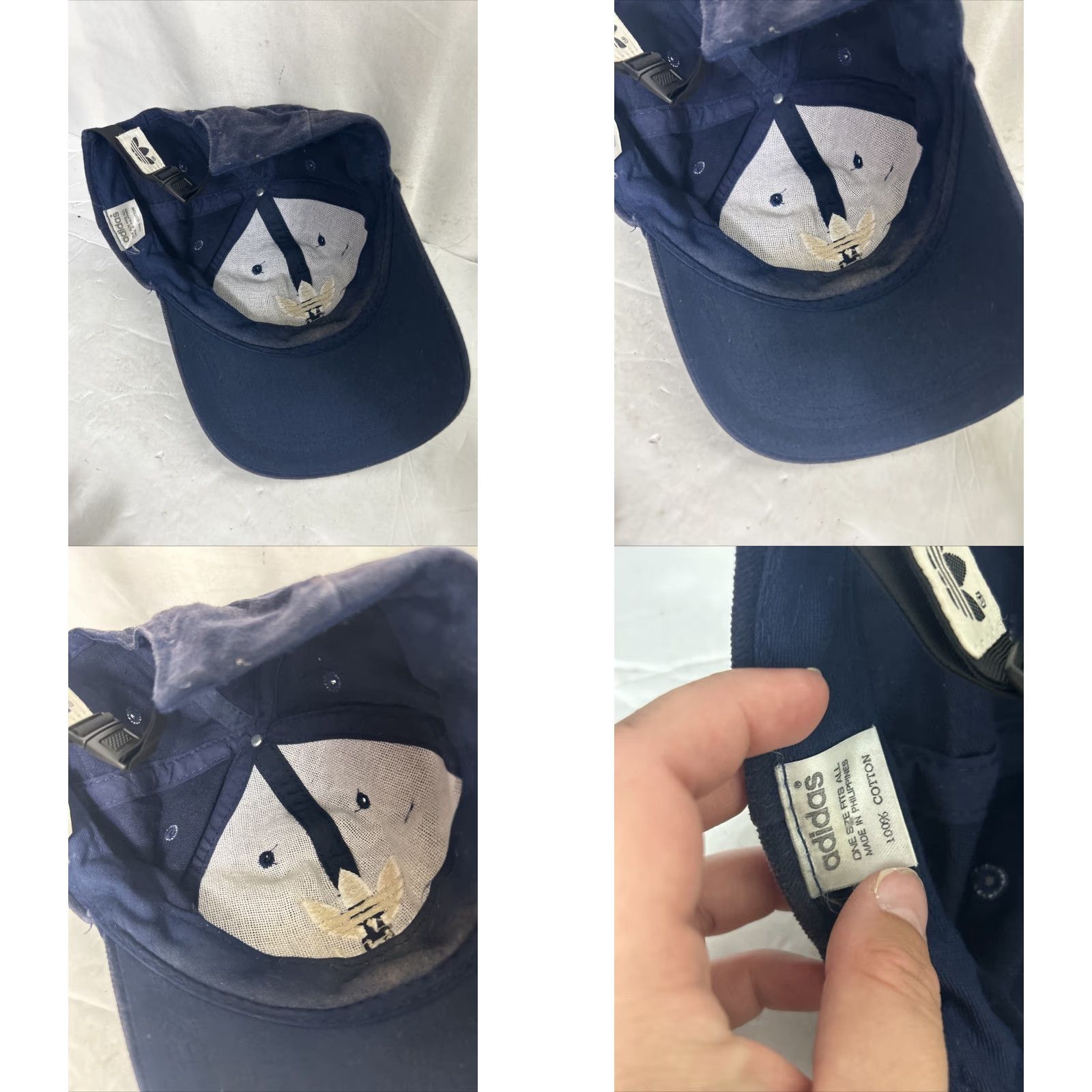 Adidas Adidas Baseball Hat Mens Adjustable Blue Cotton Strap Back Cap Size ONE SIZE - 9 Thumbnail