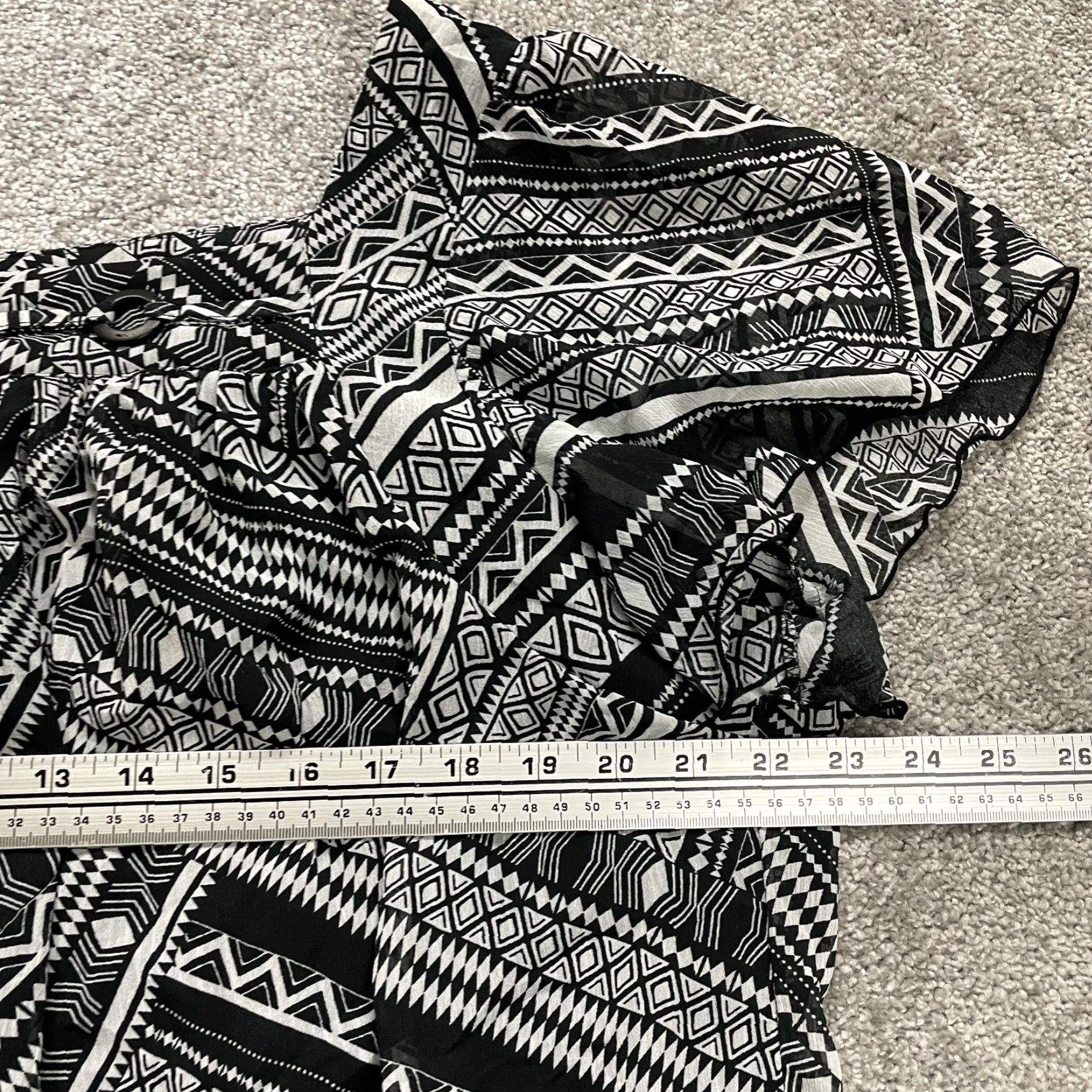 Vintage Unbranded Tunic Blouse Womens XL Black white Geometric Square Neck Casual Top Size XL / US 12-14 / IT 48-50 - 7 Thumbnail