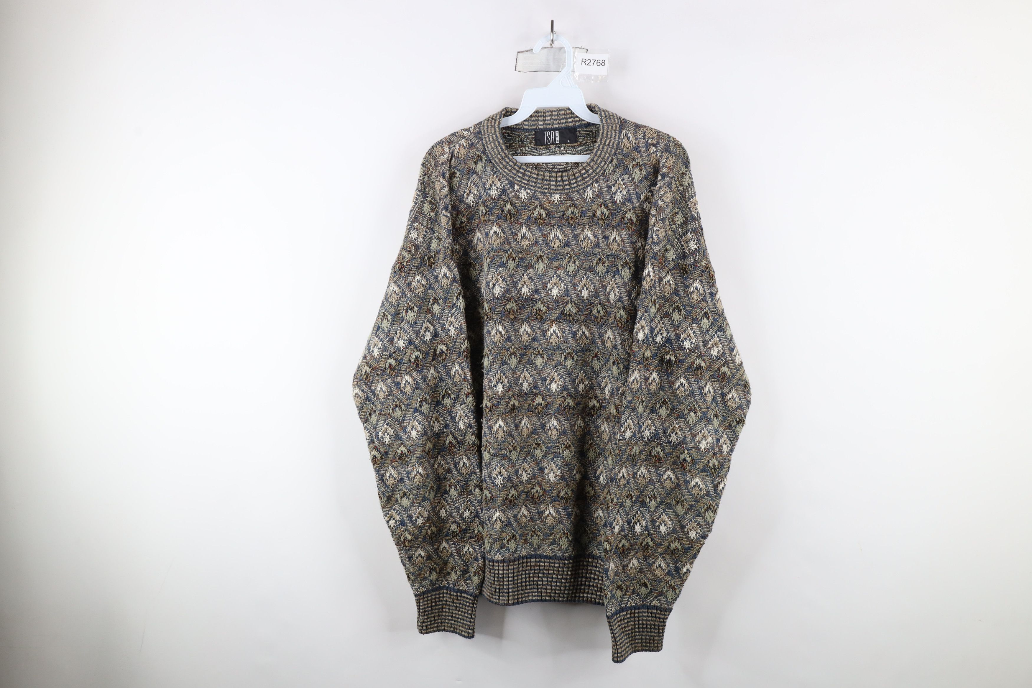 Vintage Vintage 90s Coogi Style Rainbow Knit Crewneck Sweater USA Size US L / EU 52-54 / 3 - 1 Thumbnail