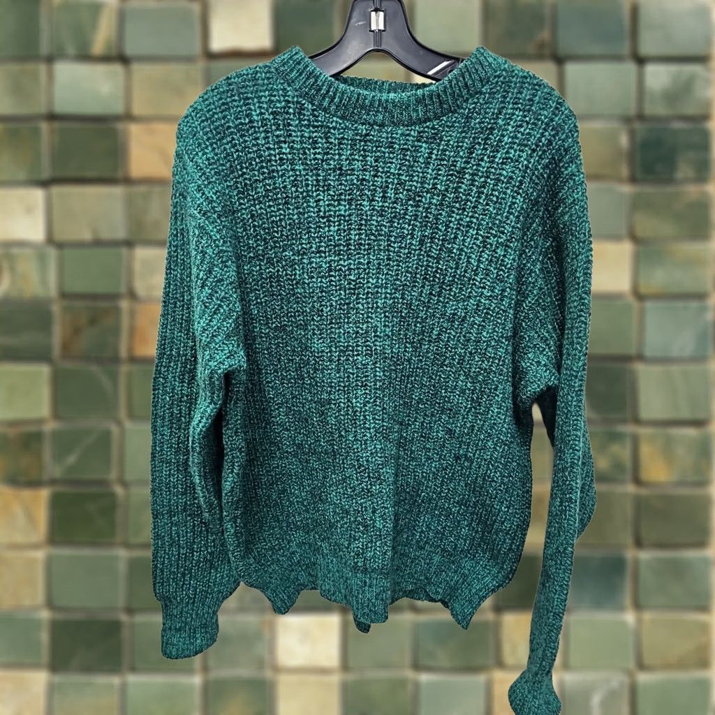 Vintage VINTAGE LL Bean Sweater Crewneck Green Womens Large Knit Wool Blend 80s 70s 80s FISHERMAN Pattern Solid Size L / US 10 / IT 46 - 1 Thumbnail