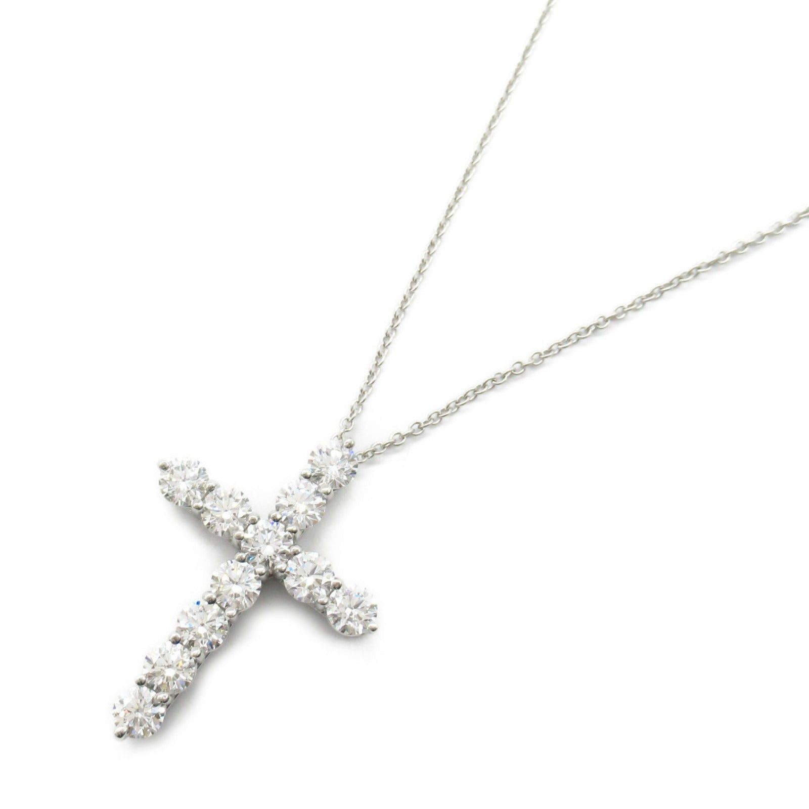 Tiffany & Co. Tiffany Co Large Cloth Necklace Pt950 Platinum Diamond Clear Size ONE SIZE - 1 Thumbnail
