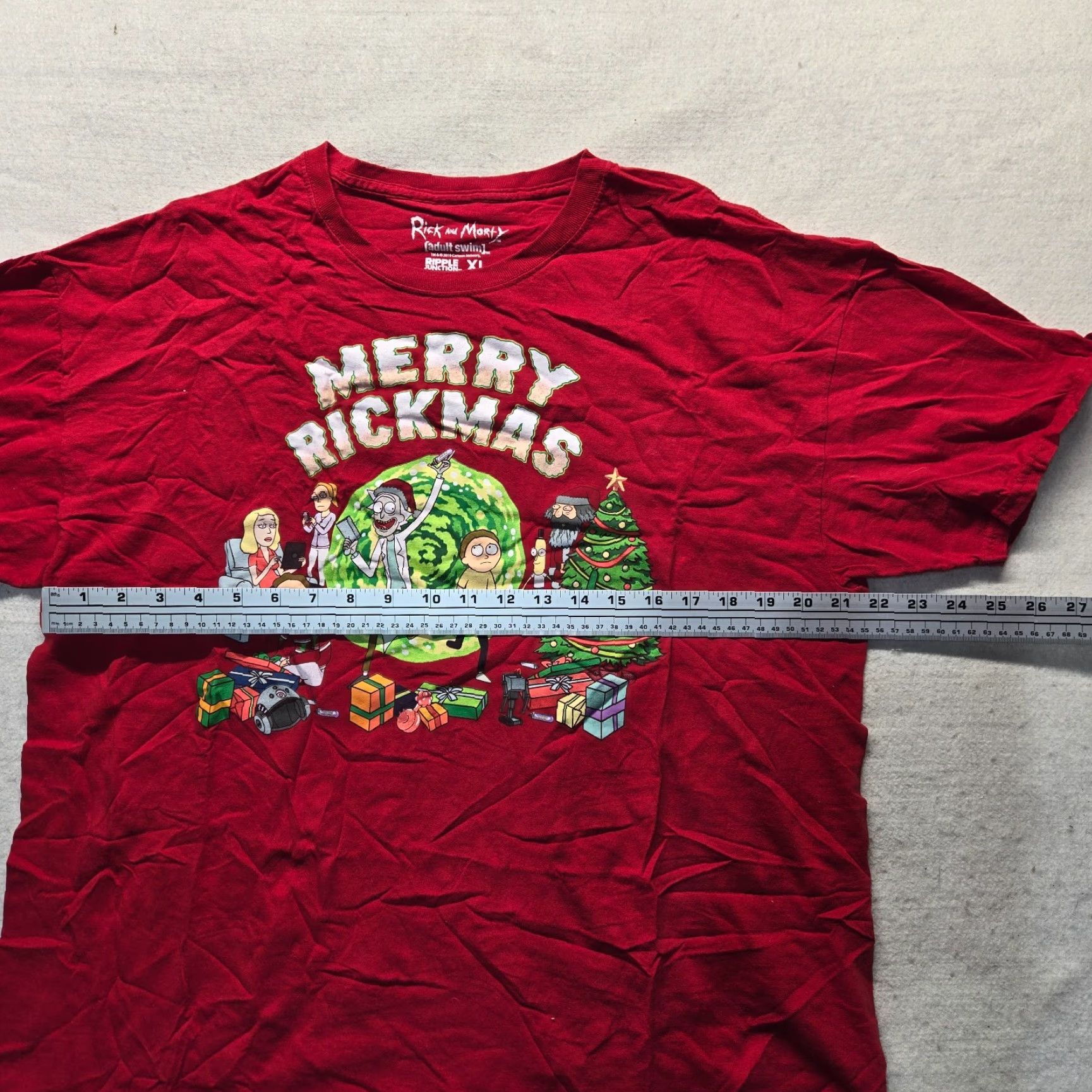 Swims Rick And Morty Shirt Adult XL Red Merry Rickmas Holiday Cartoon Mens Size US XL / EU 56 / 4 - 4 Thumbnail