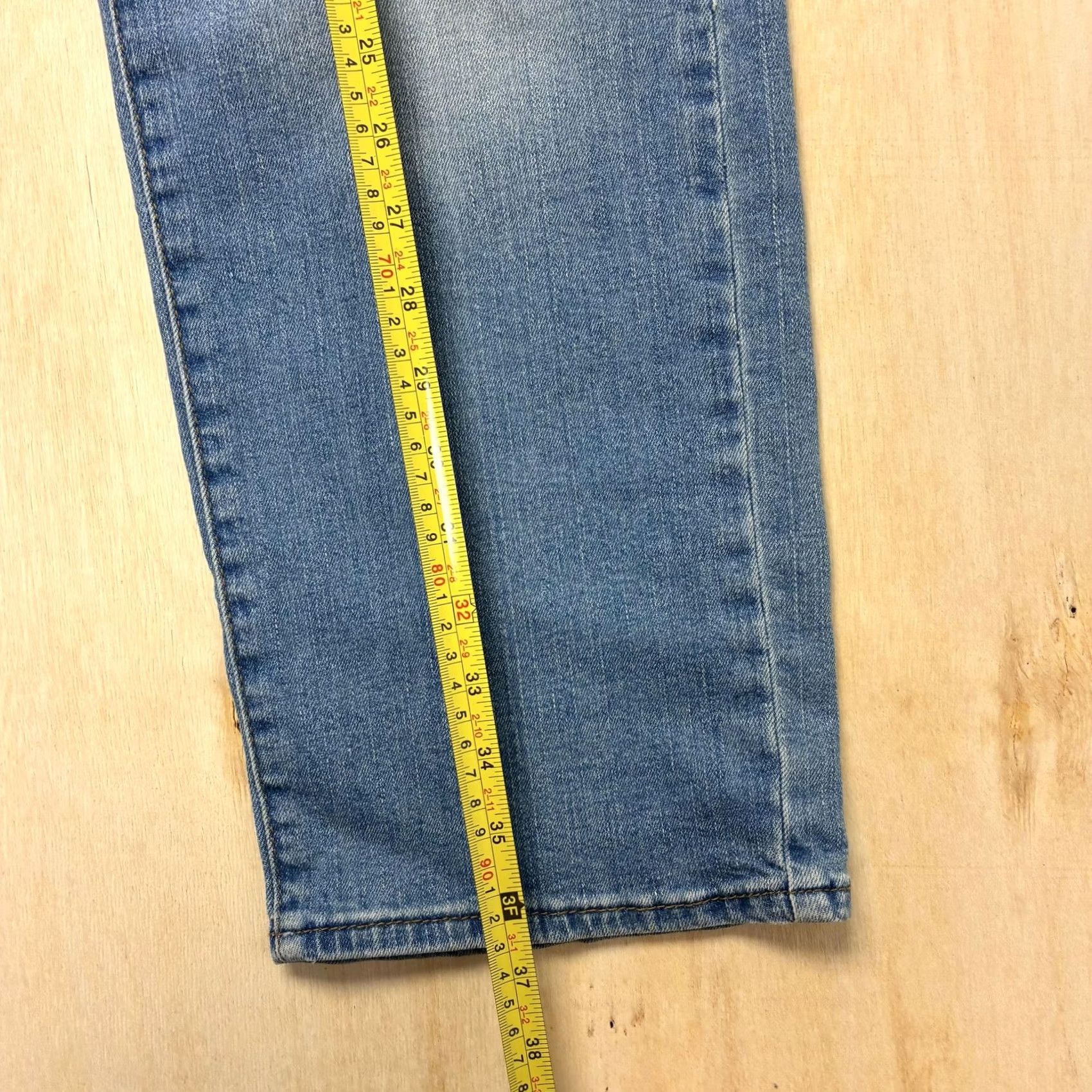 Lee Lee Slim Straight Jeans Mens 34x29 Light Wash Blue Denim Stretch Casual Pants Size US 34 / EU 50 - 3 Thumbnail