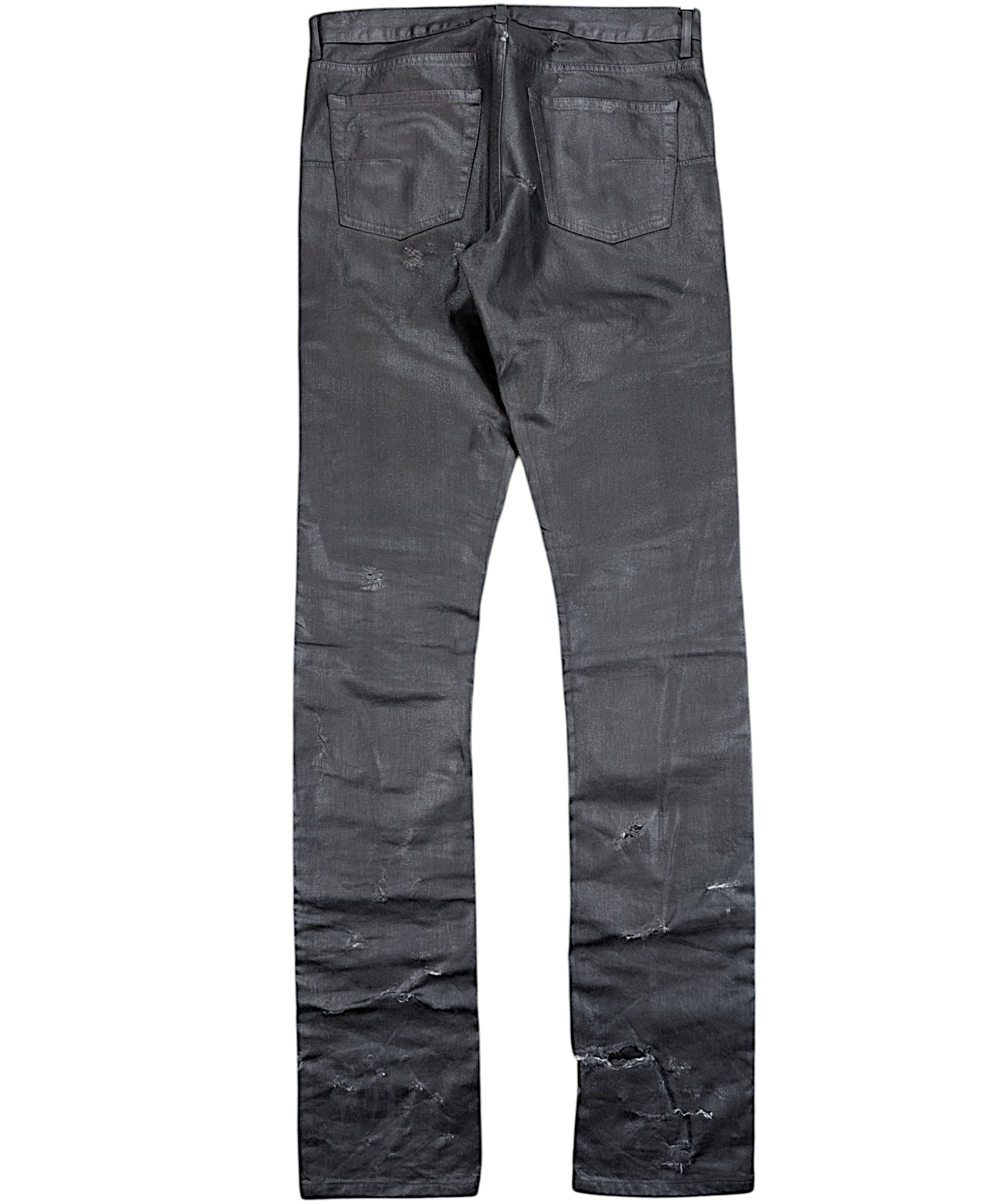 Dior Dior Homme Hedi SS04 Strip Distressed Waxed Denim Jeans Size US 30 / EU 46 - 2 Thumbnail