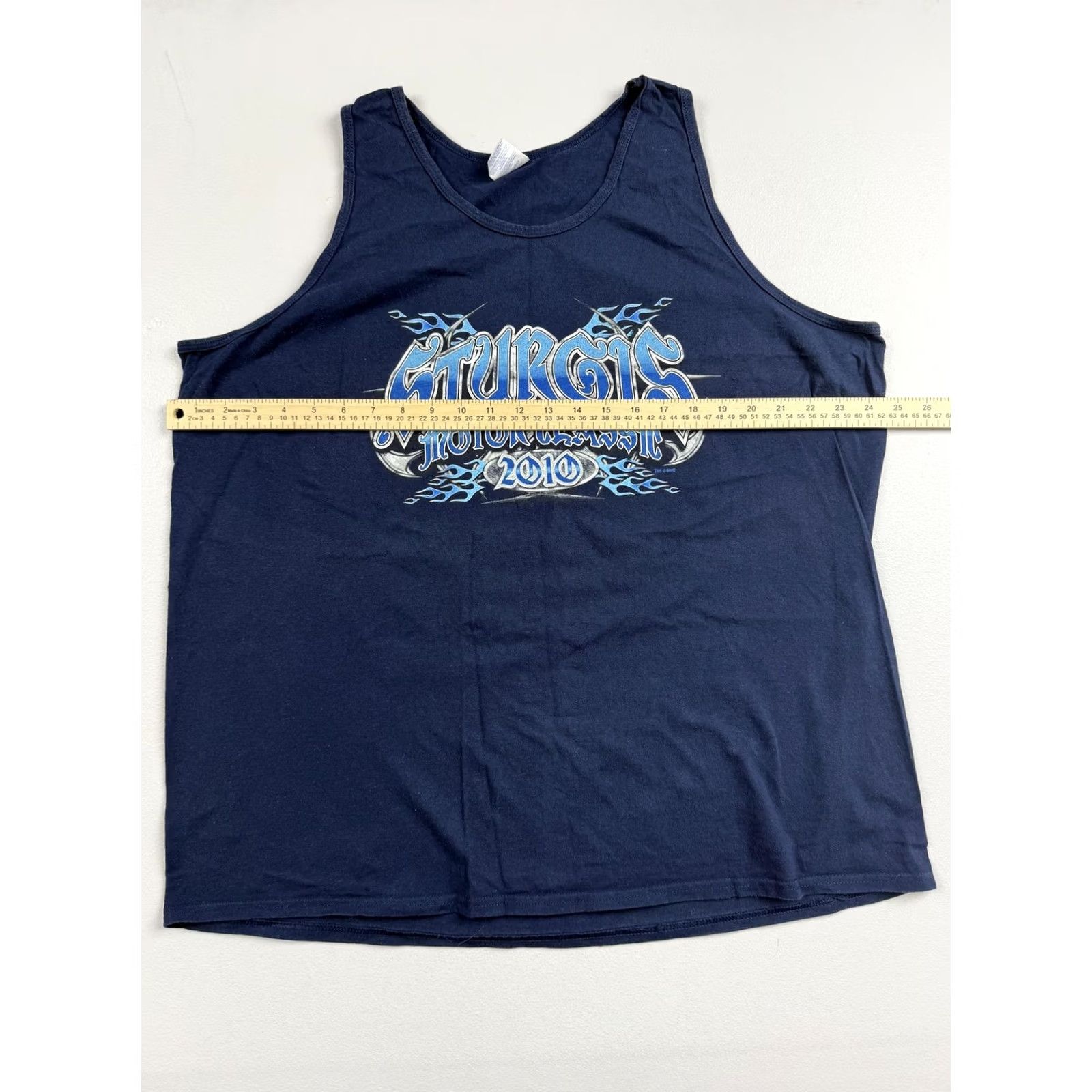 Gildan Gildan Shirt Mens 2XL Blue Sturgis Motor Classic 2010 Sleeveless Tank Tee Biker Size US XXL / EU 58 / 5 - 6 Thumbnail