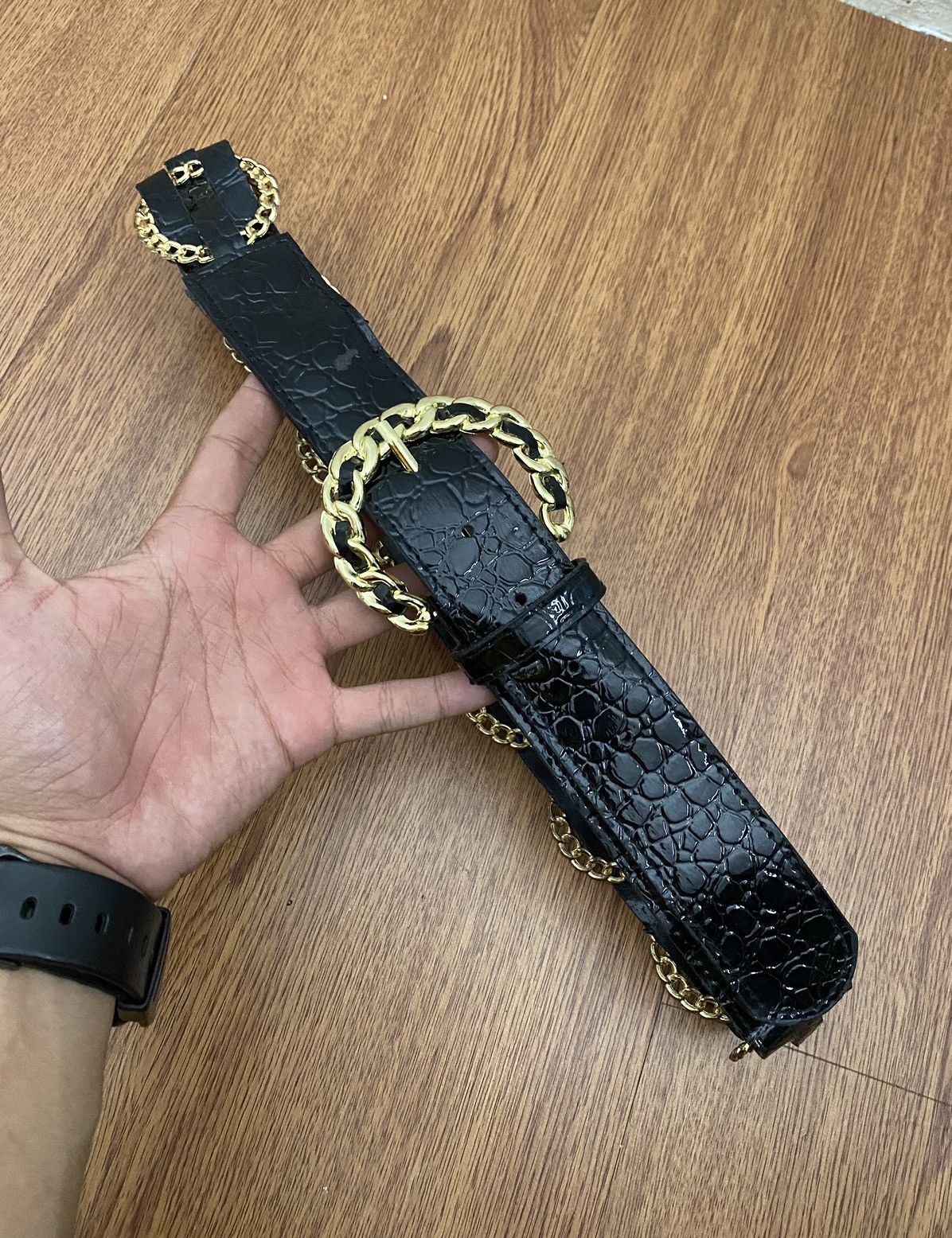 If Six Was Nine × Japanese Brand × Le Grande Bleu (L.G.B.) Black plastic chain belt Size ONE SIZE - 2 Thumbnail
