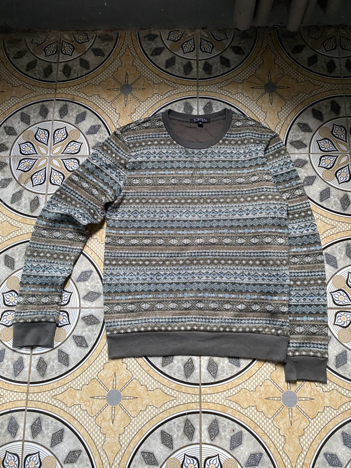 Other TOPTEN Vintage Fair Isle Knit Sweater - Grandpa Style. Size US M / EU 48-50 / 2 - 8 Thumbnail