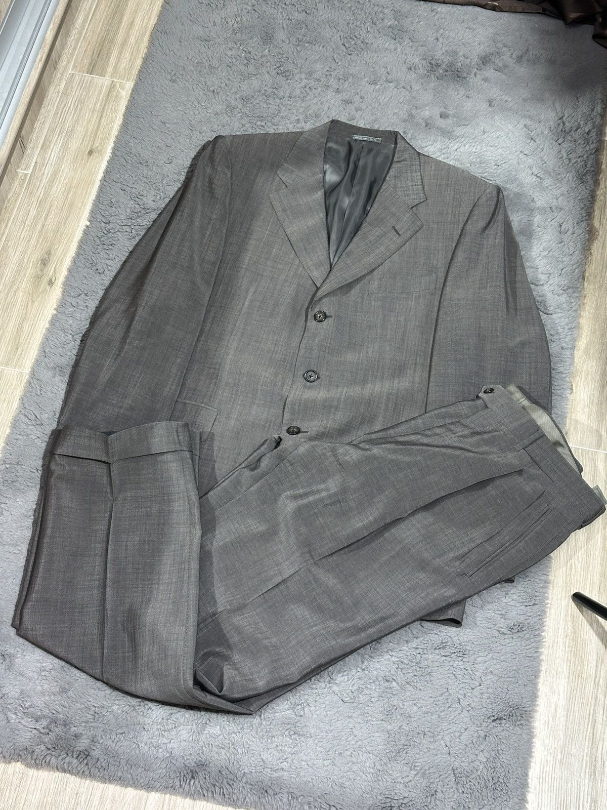 Corneliani Vintage Corneliani Grey Pinstripe Suit Size 52R - 1 Thumbnail