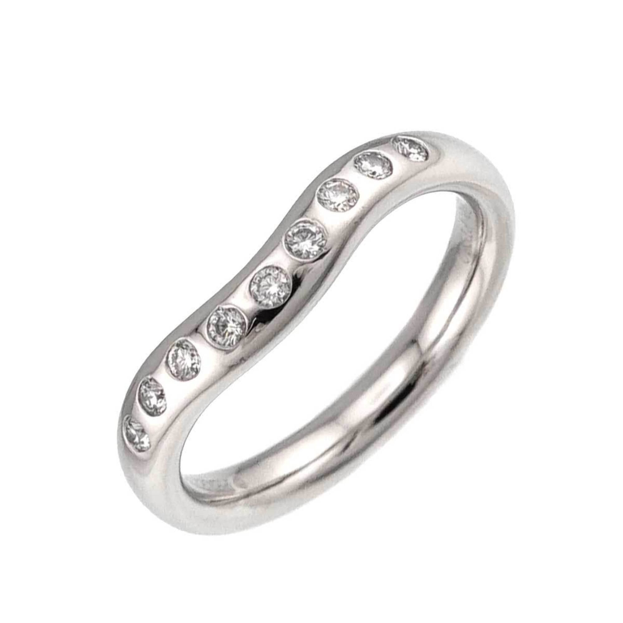 Tiffany & Co. Tiffany & Co. Wide Curved Band Ring with Diamonds, Platinum. Size ONE SIZE - 1 Thumbnail