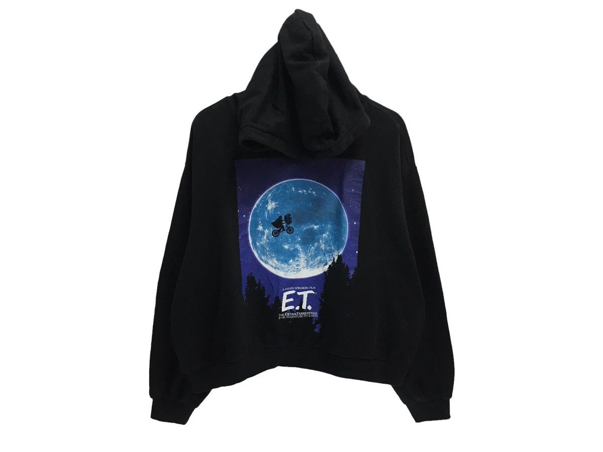 image of Et The Extra Terrestrial Film Sweater Hoodie Croptop in Black, Women's (Size Medium)