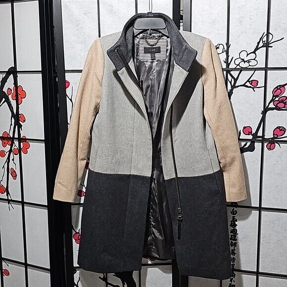 J.Crew J. Crew Colorblock Funnel Neck Coat Wool Jacket Size 4 Size S / US 4 / IT 40 - 2 Thumbnail