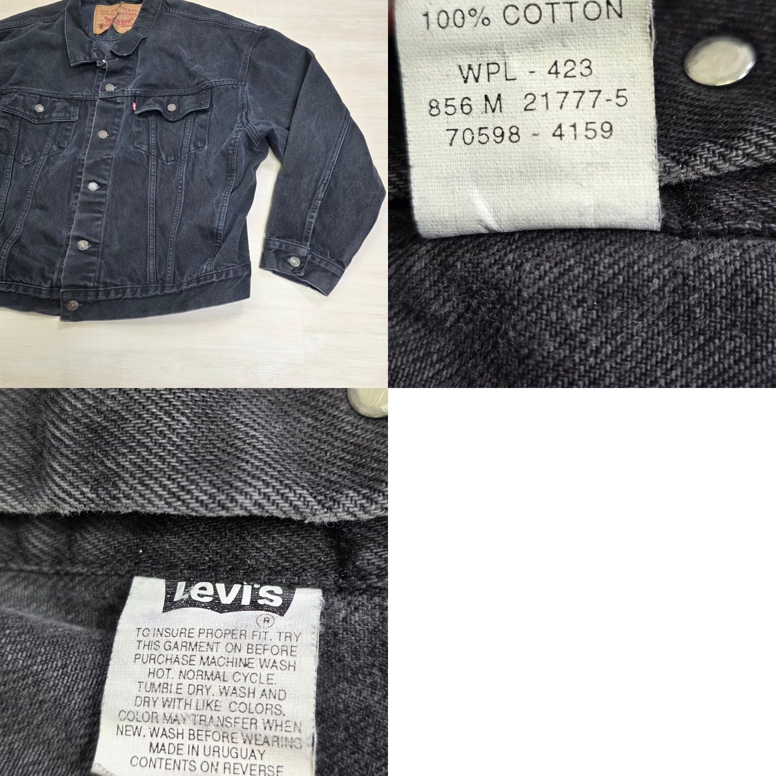 Levi's VINTAGE Levi's 70598-4159 Black Denim Jean Jacket Big Patch XL Jacket Men Jeans 90s Casual Front Button Pocket Denim Size US 36 / EU 52 - 8 Thumbnail