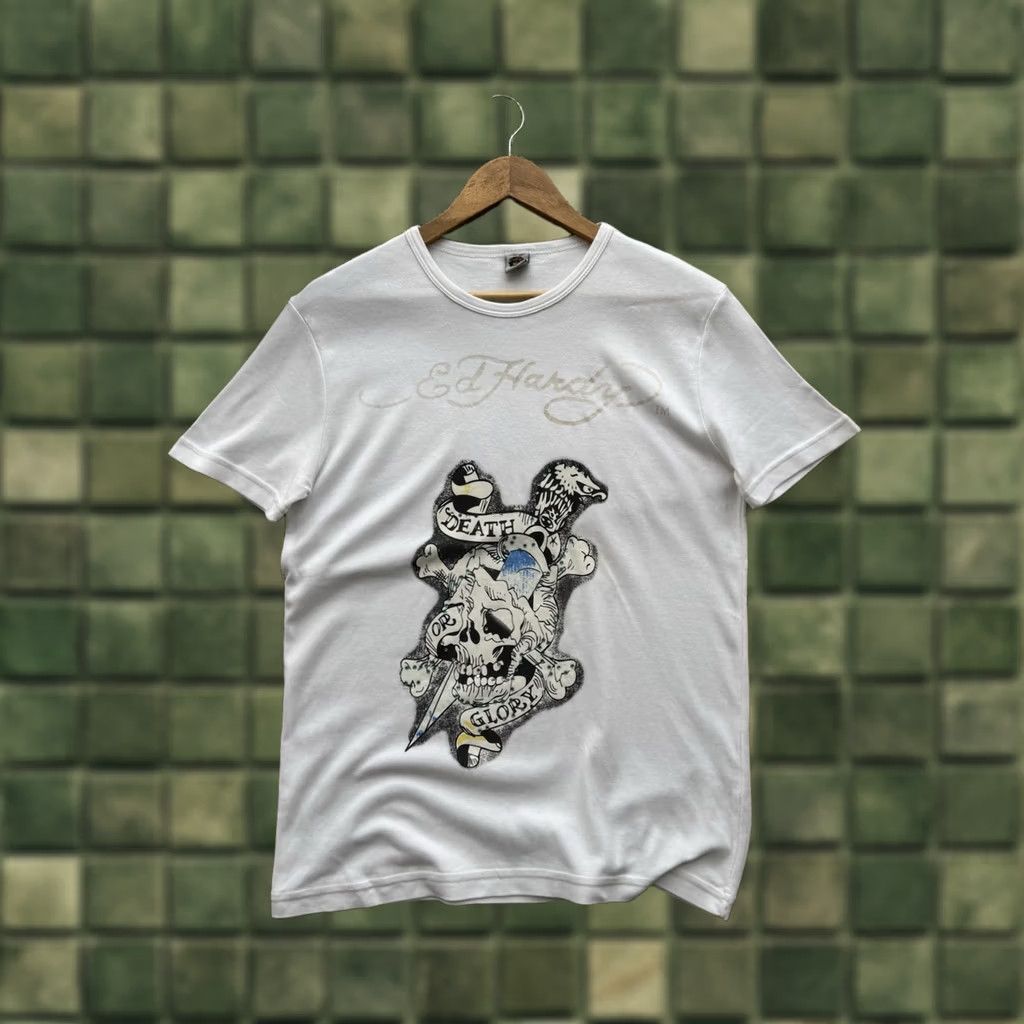 Ed Hardy VINTAGE ED HARDY BY CHRISTIAN AUDIGIER DESIGN WHITE BIG LOGO SHIRT MEN SIZE M Size US M / EU 48-50 / 2 - 1 Thumbnail