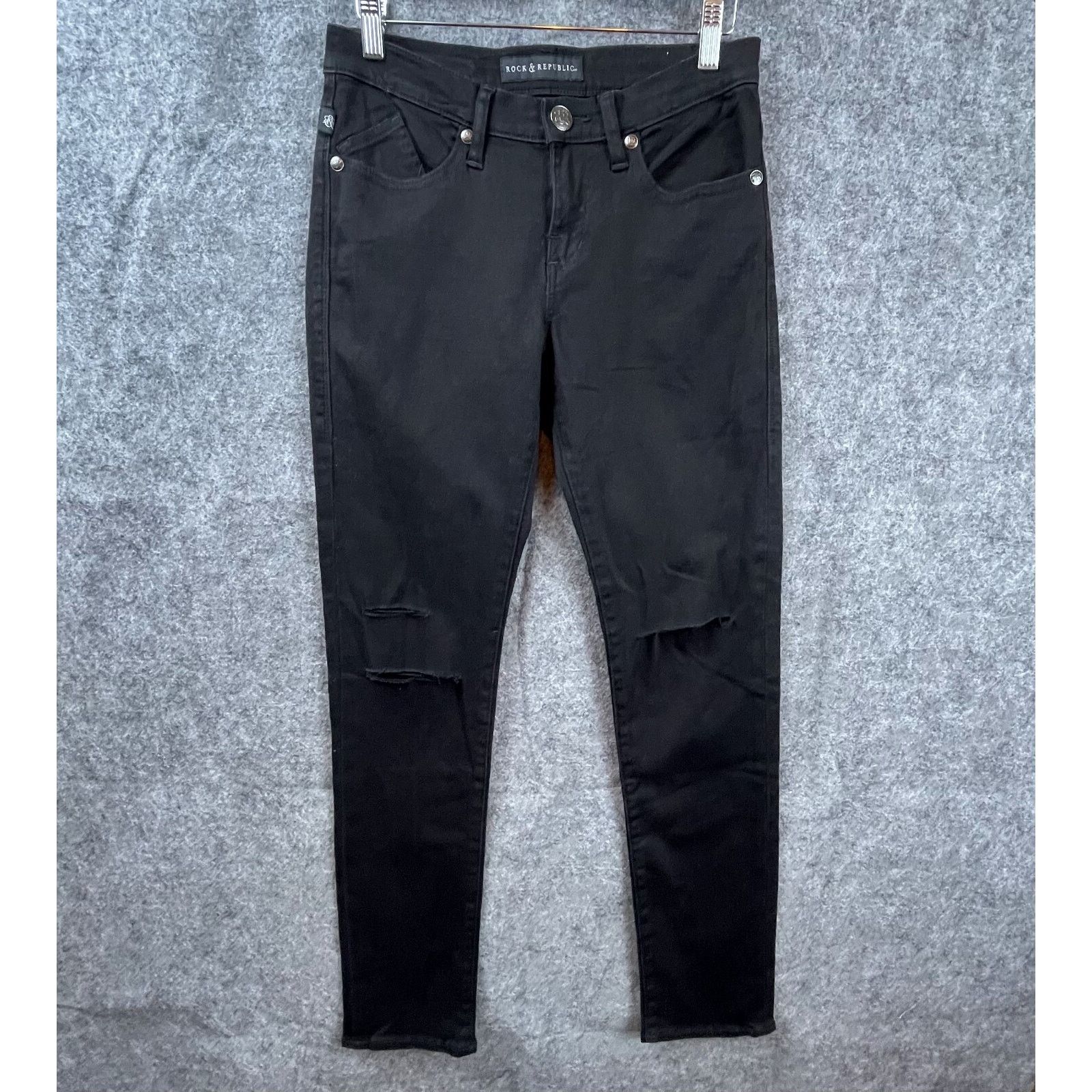 Rock & Republic Rock & Republic Jeans Womens 6 Black Berlin Stretch Skinny Size 28" / US 6 / IT 42 - 1 Thumbnail