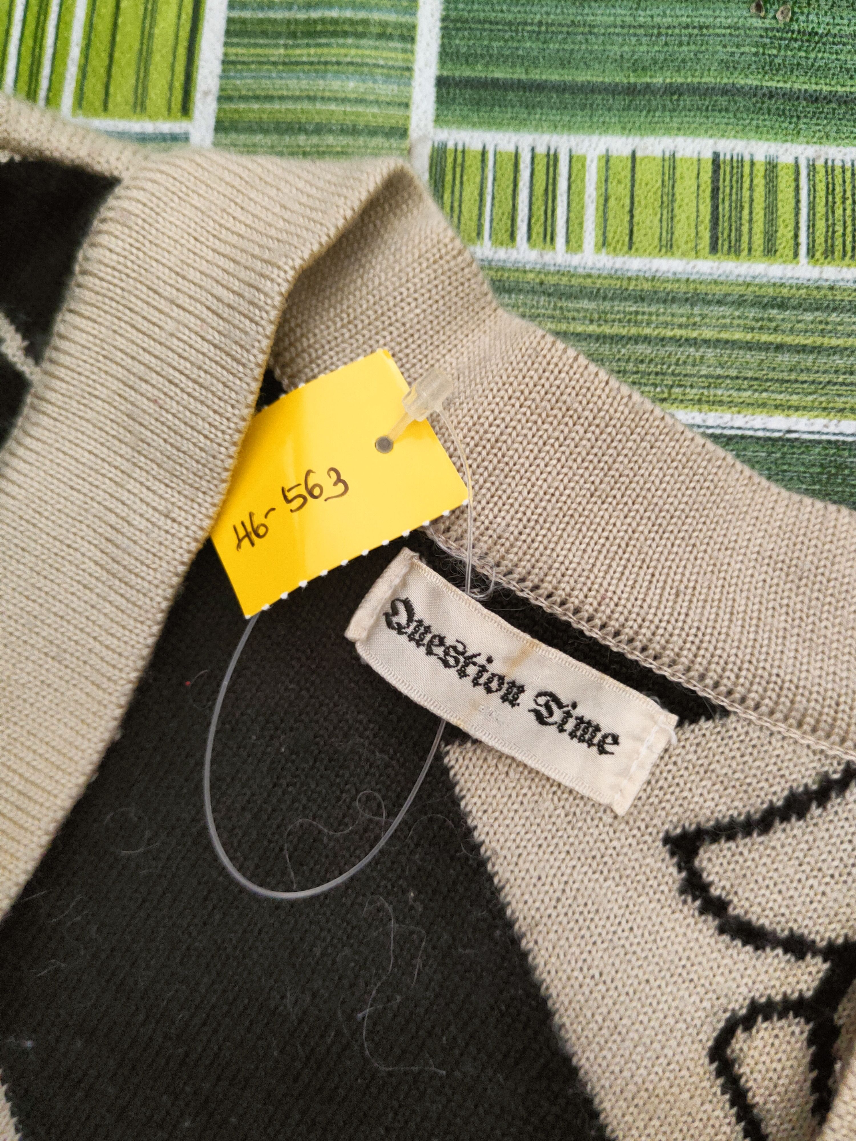 Japanese Brand DL Question Time Beige Black Knitwear Cardigans #46-563 Size US M / EU 48-50 / 2 - 11 Thumbnail