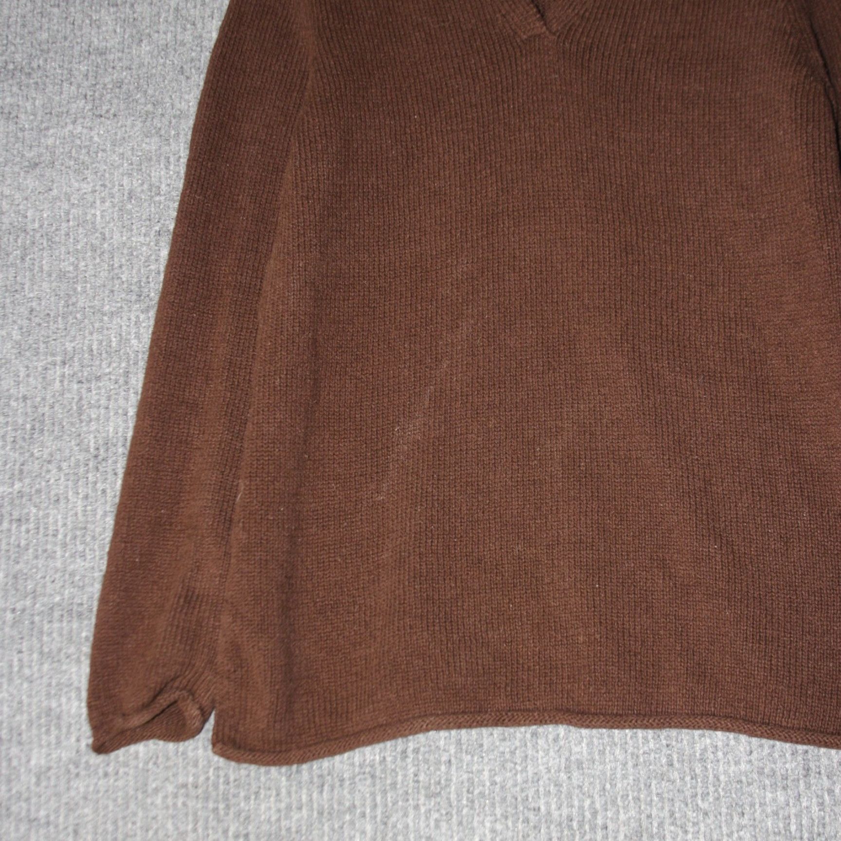 Vintage VINTAGE? LL Bean Sweater Womens M Brown Silk Cotton Blend V Neck Split Hem Size M / US 6-8 / IT 42-44 - 2 Thumbnail