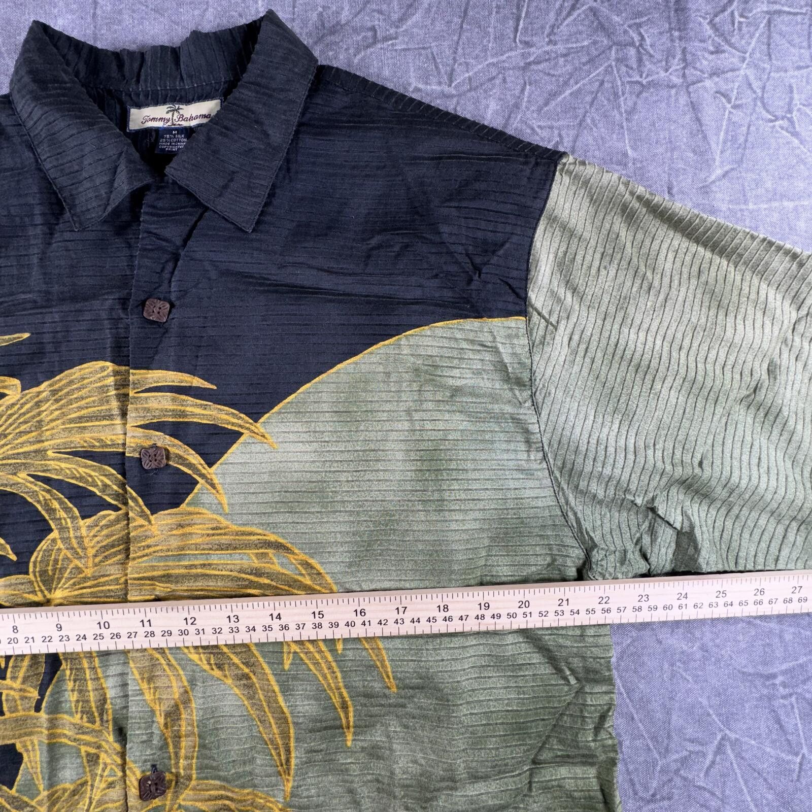 Tommy Bahama Tommy Bahama Shirt Men's M Black Silk Cotton Button Up Size US M / EU 48-50 / 2 - 5 Thumbnail