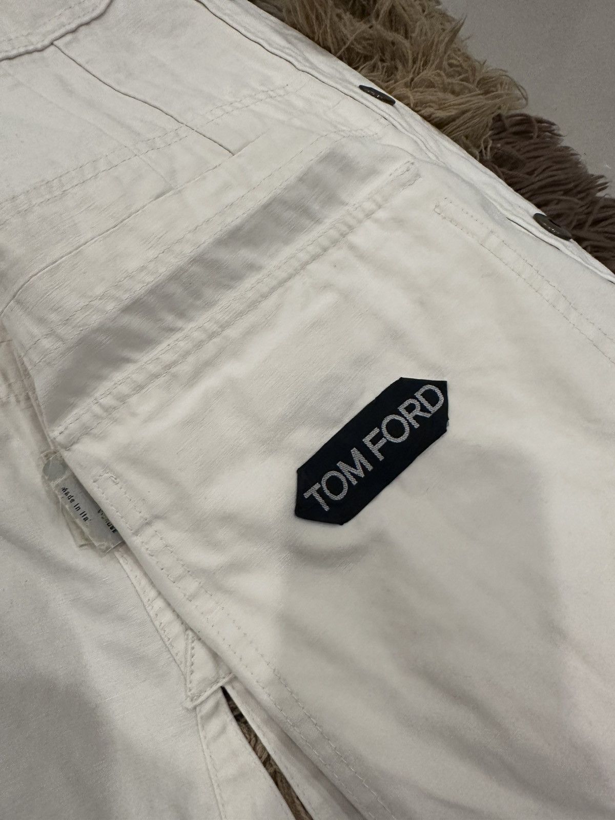 Tom Ford TOM FORD White Cotton-Twill Utility Jacket Size US L / EU 52-54 / 3 - 4 Thumbnail