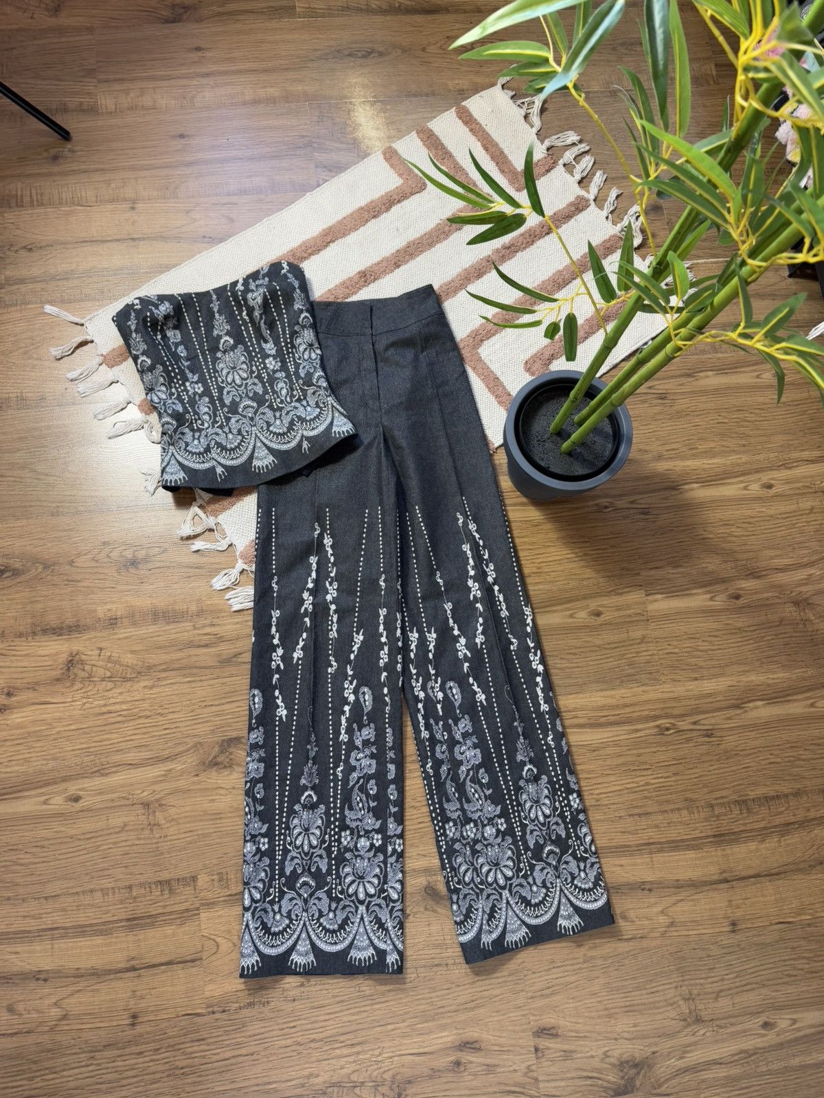 Vintage SUIT HAND MADE CORSET BANDO X STRAIGHT TROUSERS Size S / US 4 / IT 40 - 2 Thumbnail