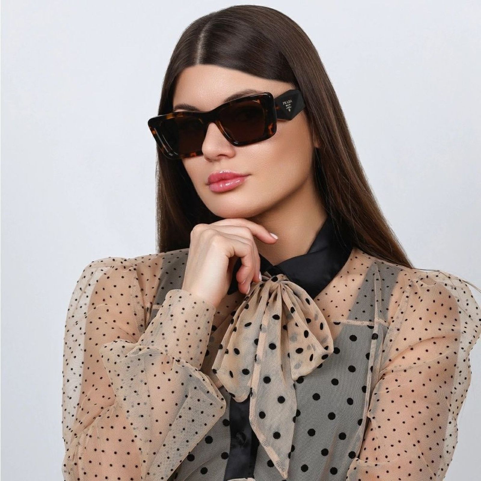 Prada PRADA Sunglasses PR08YS 01V8C1 Havana Honey/Dark Brown Women Size ONE SIZE - 1 Thumbnail