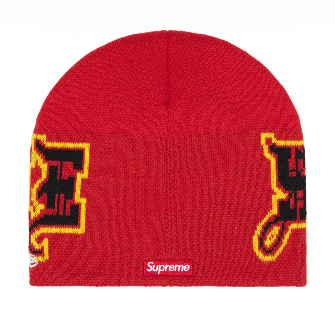 Supreme New Era Outline Beanie Red FW25