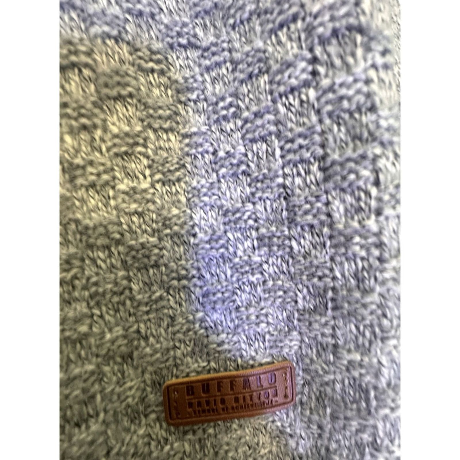 Buffalo David Bitton Buffalo David Button Mens Gray Sweater XL Cable-Knit Pullover Long Sleeve Knit Classic Solid Button Logo Winter Fall Spring Size US XL / EU 56 / 4 - 5 Thumbnail