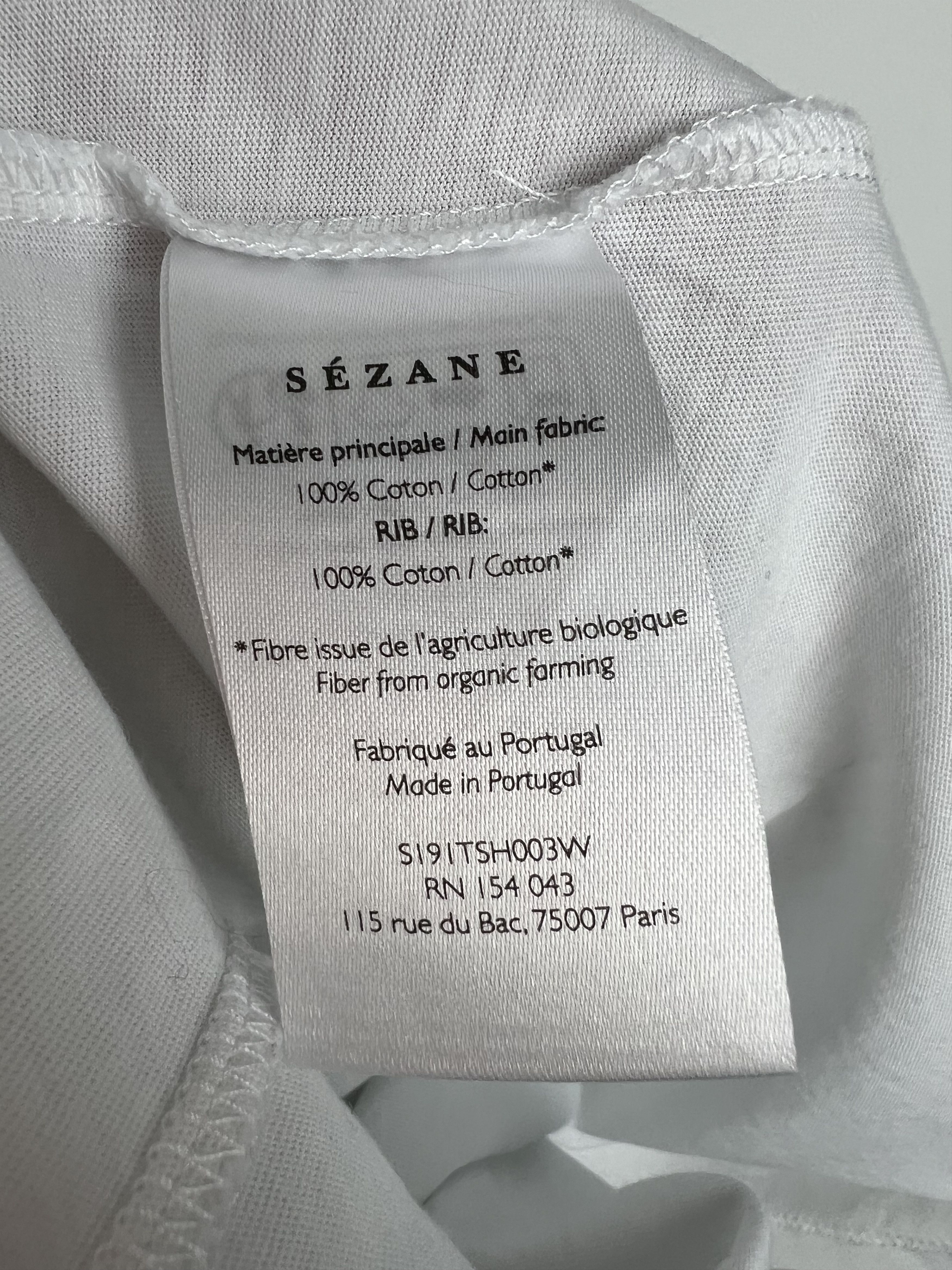Sezane Sezane White Short Sleeve T-Shirt Embroidered Logo Size L Size L / US 10 / IT 46 - 5 Thumbnail