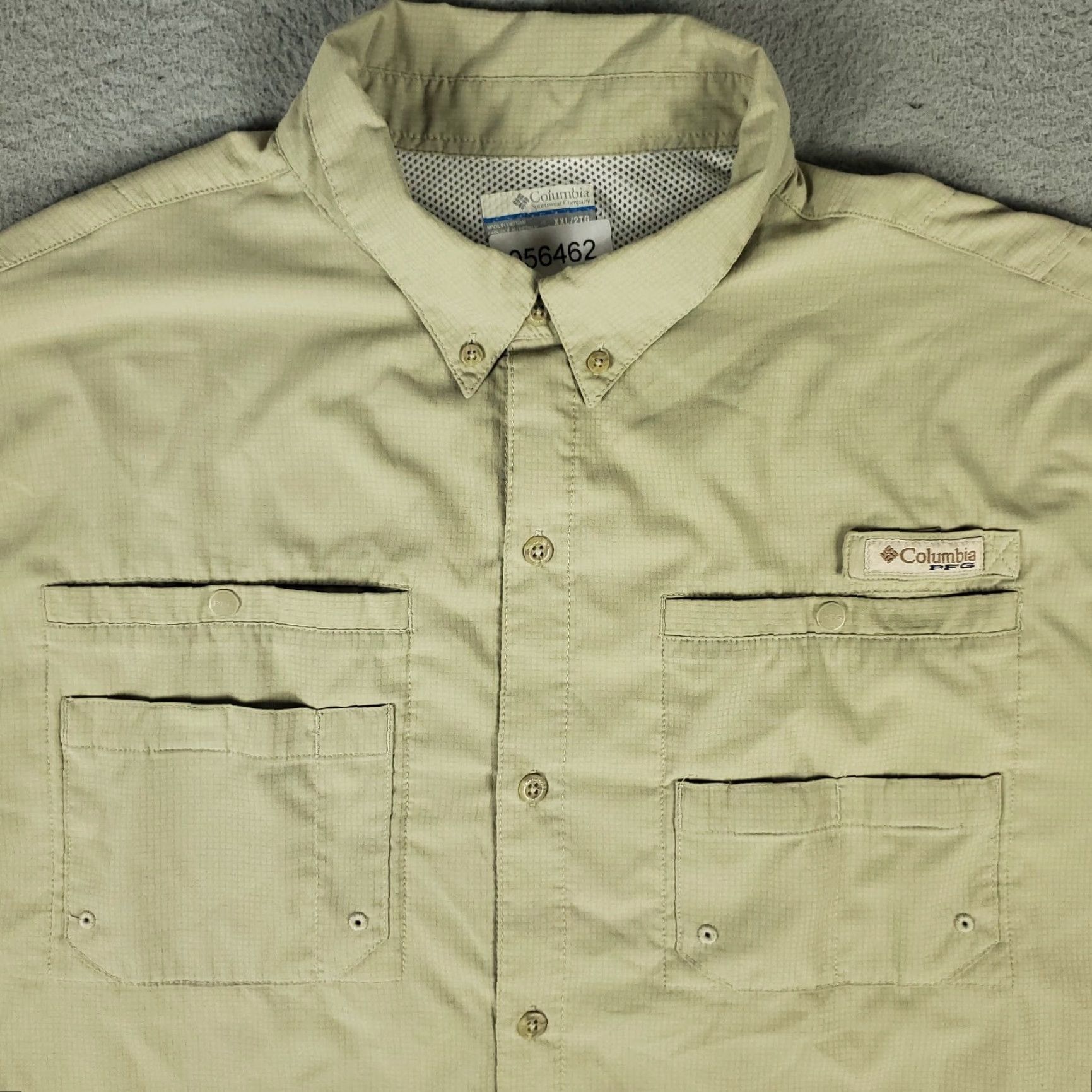 Vintage Columbia Shirt Mens 2XL Beige PFG Vented Button-Up Short Sleeve Carded? Size US XXL / EU 58 / 5 - 2 Thumbnail