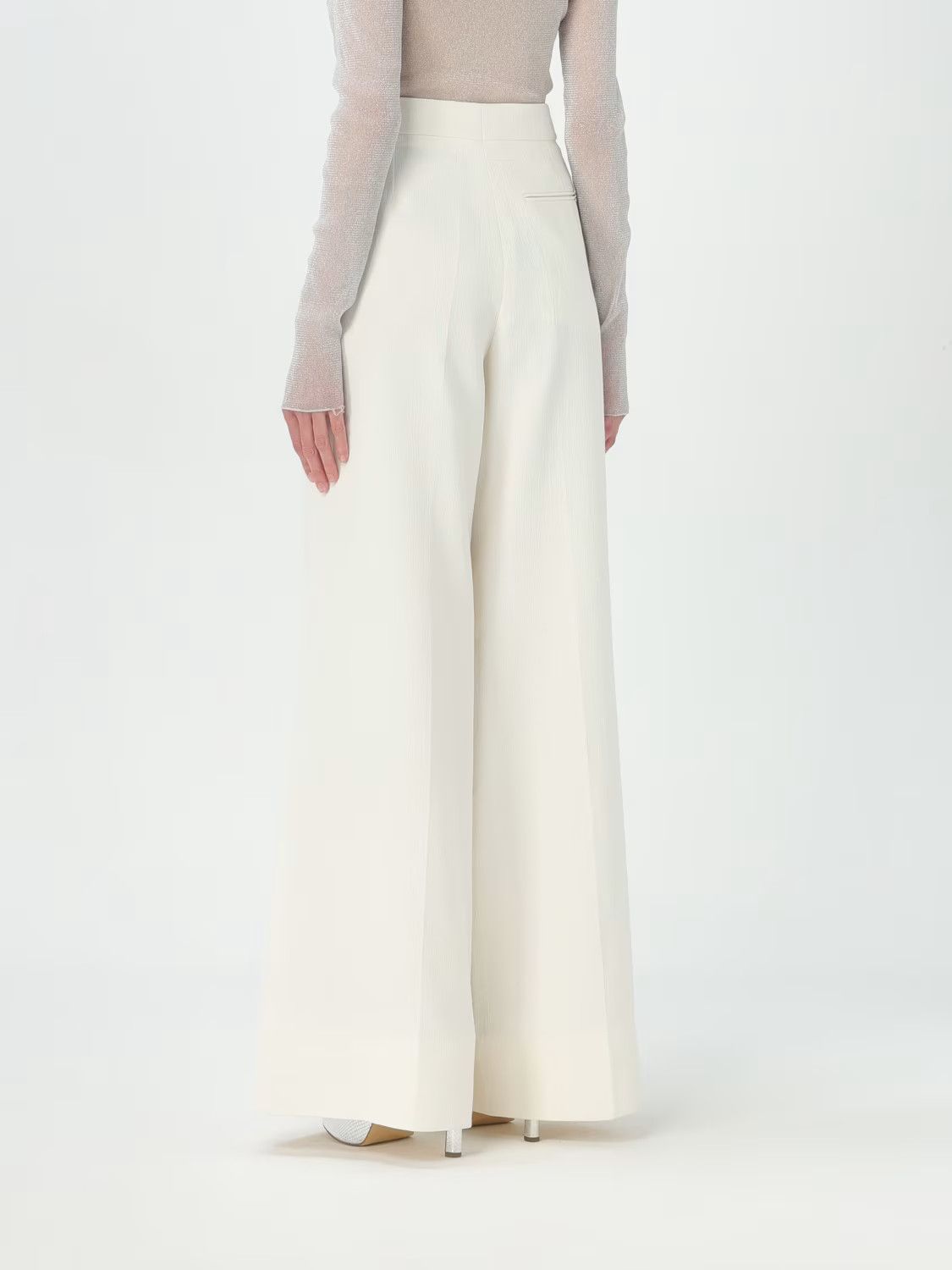 Stella McCartney o1s22i1n1024 Tailored Wool Trouser in White Size 28" / US 6 / IT 42 - 2 Thumbnail