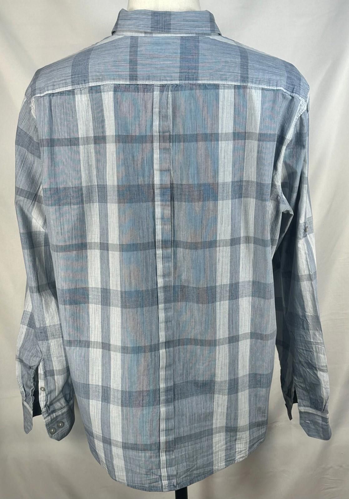 DKNY DKNY 100% Cotton Button Up Shirt Blue/Gray Mens 2XL Size US XXL / EU 58 / 5 - 2 Thumbnail