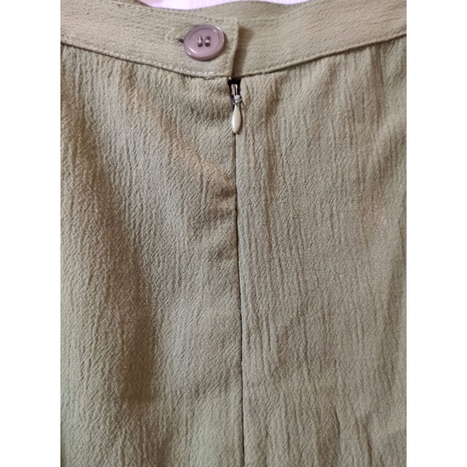 Vintage Koret Skirt Women's Plus Size 14 Green Embroidered Flower Long Skirt Size 36" / US 14 / IT 50 - 3 Thumbnail