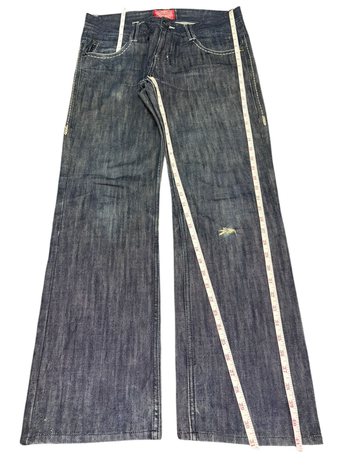 Edwin Vintage Japanese Brand Blue Wash Distress Loose Jeans Size US 33 - 7 Thumbnail