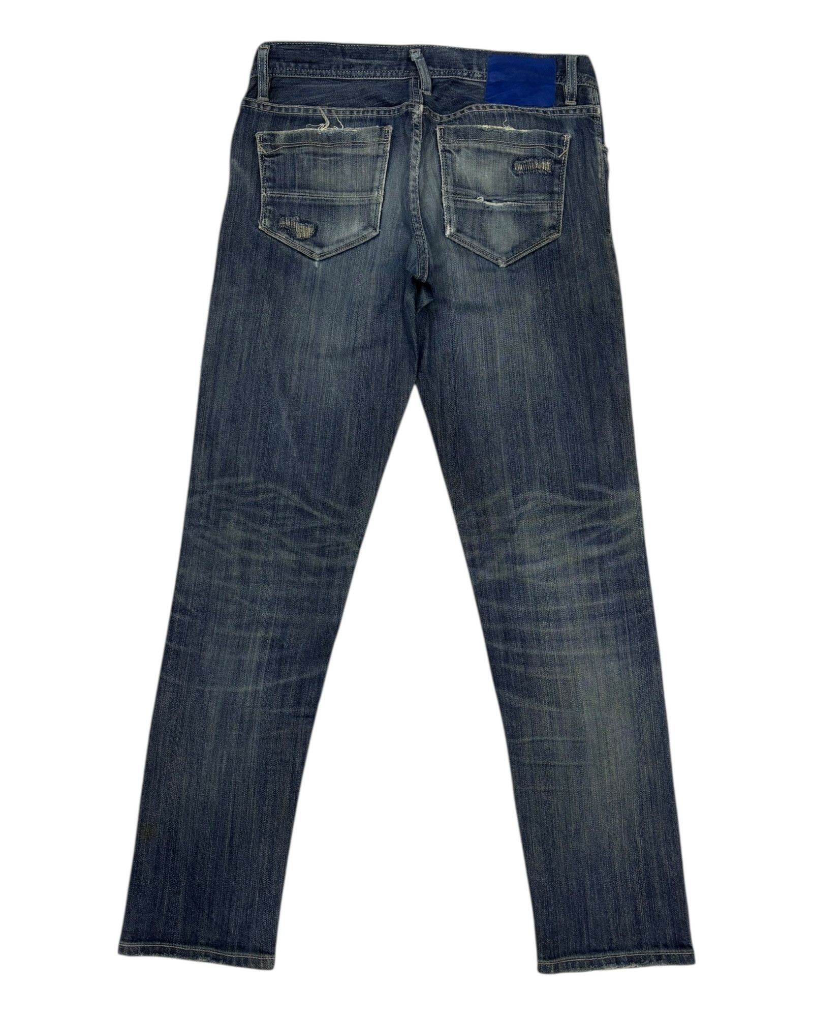 Le Grande Bleu (L.G.B.) × Nicole Club × Tornado Mart Nicole Monsieur Tapered Fit Distressed Denim Jeans Size US 31 - 8 Thumbnail