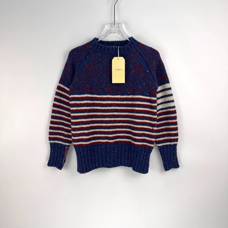 Thom Browne Thom Browne Size 2Blue Red Stripe Classic Logo Wool Long Sl Size US M / EU 48-50 / 2 - 3 Thumbnail