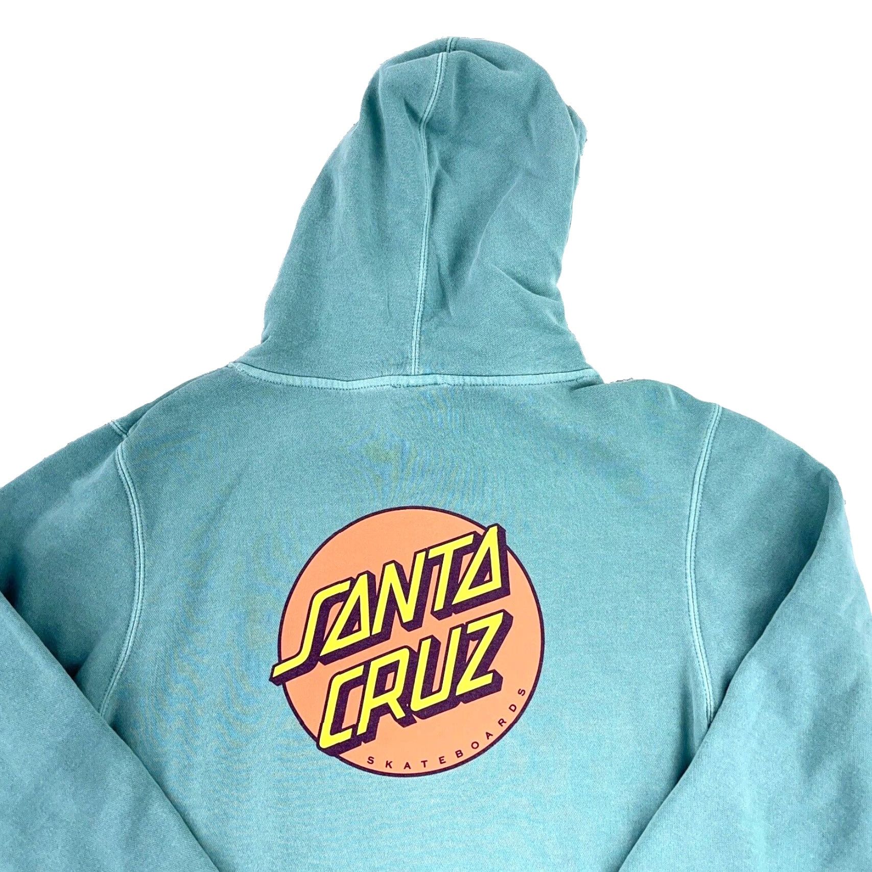 Vintage Santa Cruz Hoodie Men S Blue Sweatshirt Teal Logo Embroidered Pullover Knitted Fleece Pockets Hooded Regular Size S Shirt Size US S / EU 44-46 / 1 - 6 Thumbnail