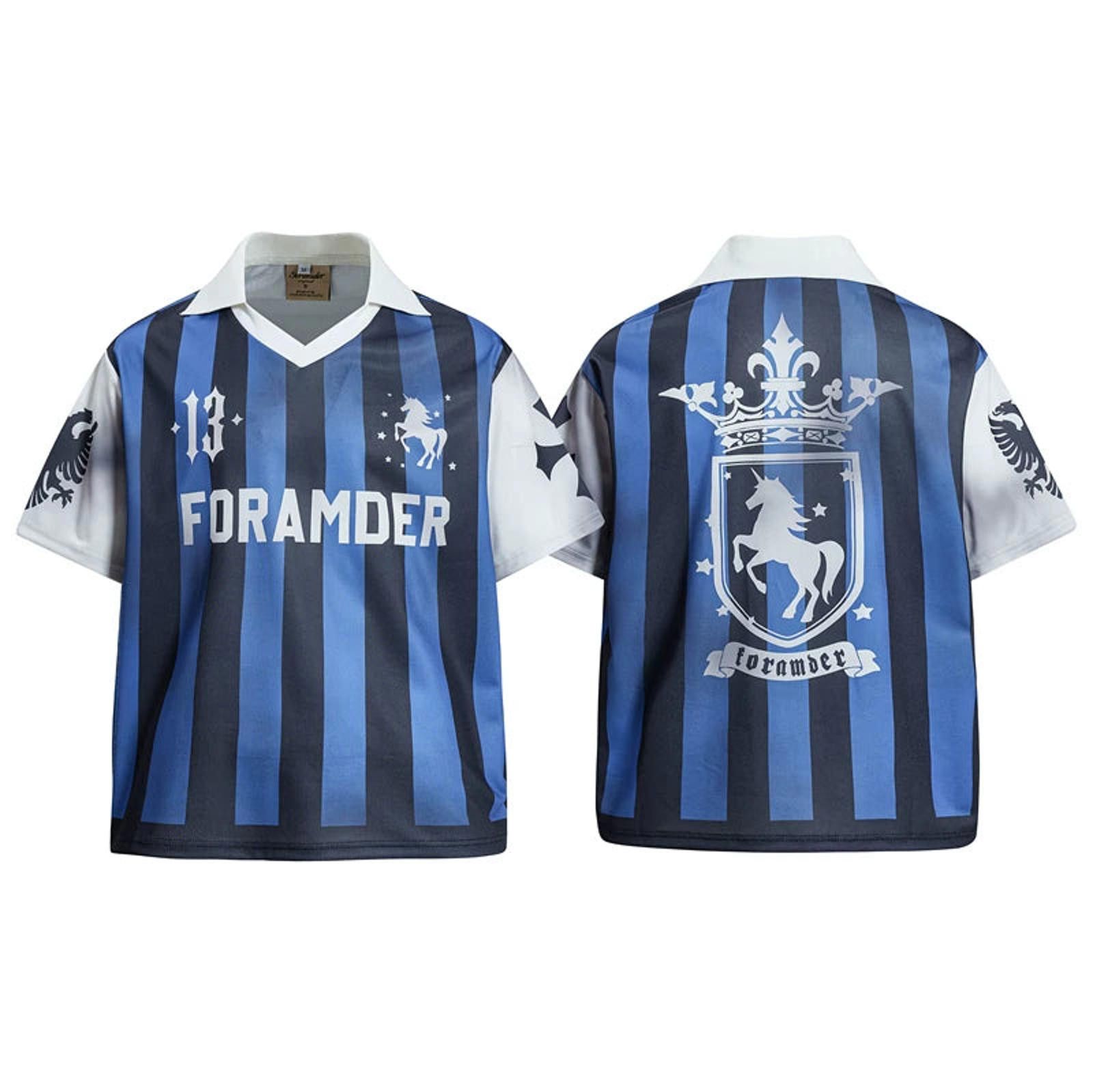Other 'Foramder' Football Jersey Polo Tee | Blue Varsity Stripe Size US M / EU 48-50 / 2 - 2 Thumbnail