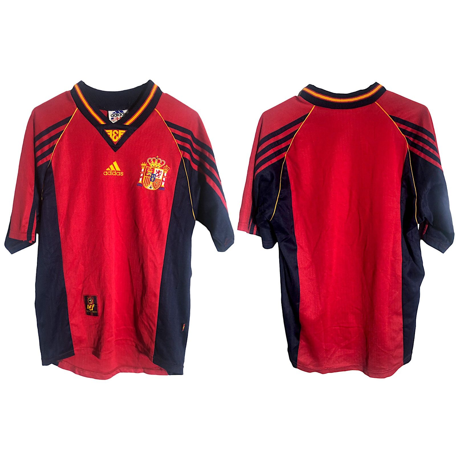 Adidas Spain 1998 Adidas FEF Home World Cup Soccer Jersey - Small Size US S / EU 44-46 / 1 - 3 Thumbnail