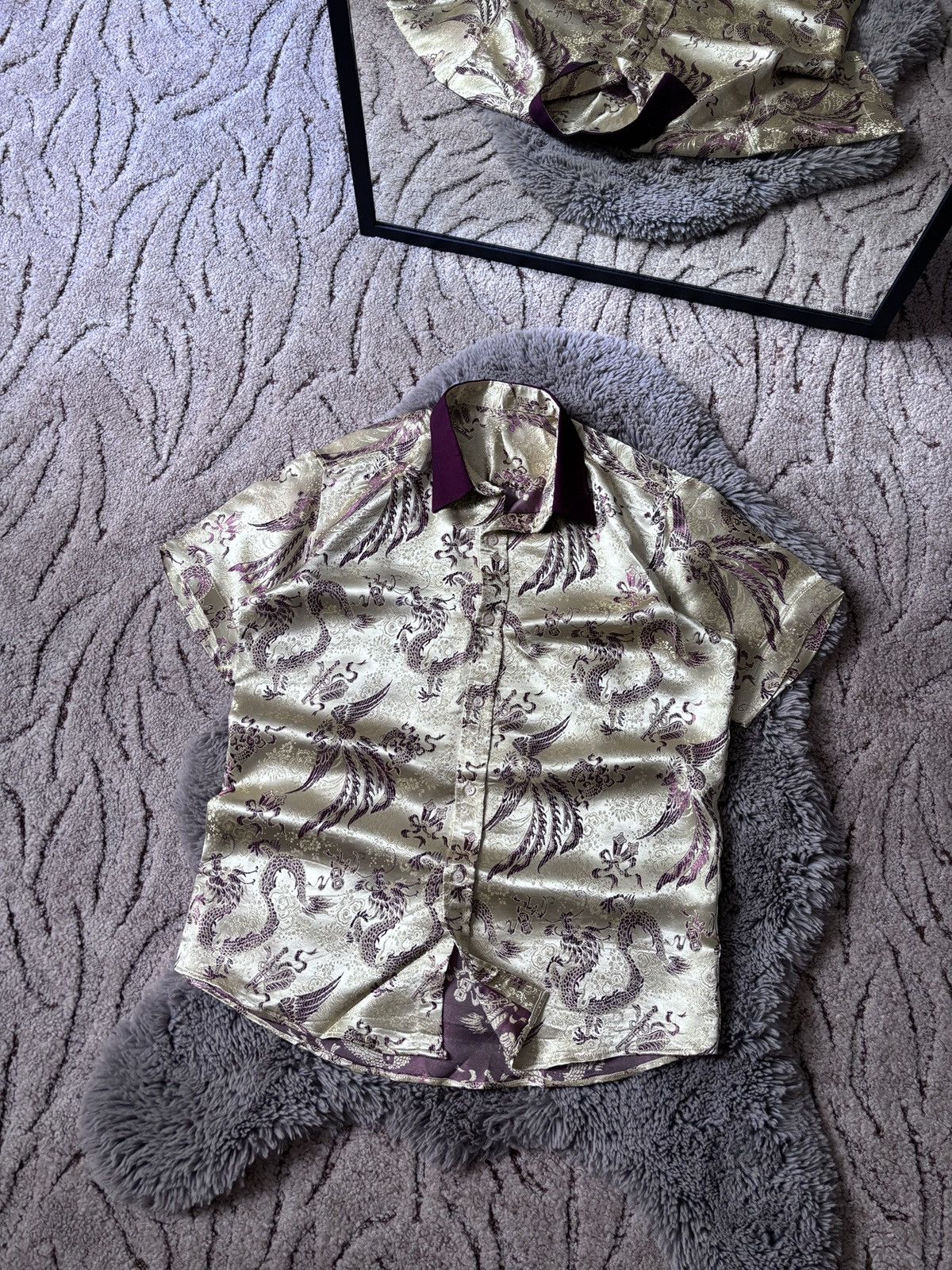 Japanese Brand × Vintage Vintage Japanese style GOLD Dragon rare shirt Size US L / EU 52-54 / 3 - 3 Thumbnail