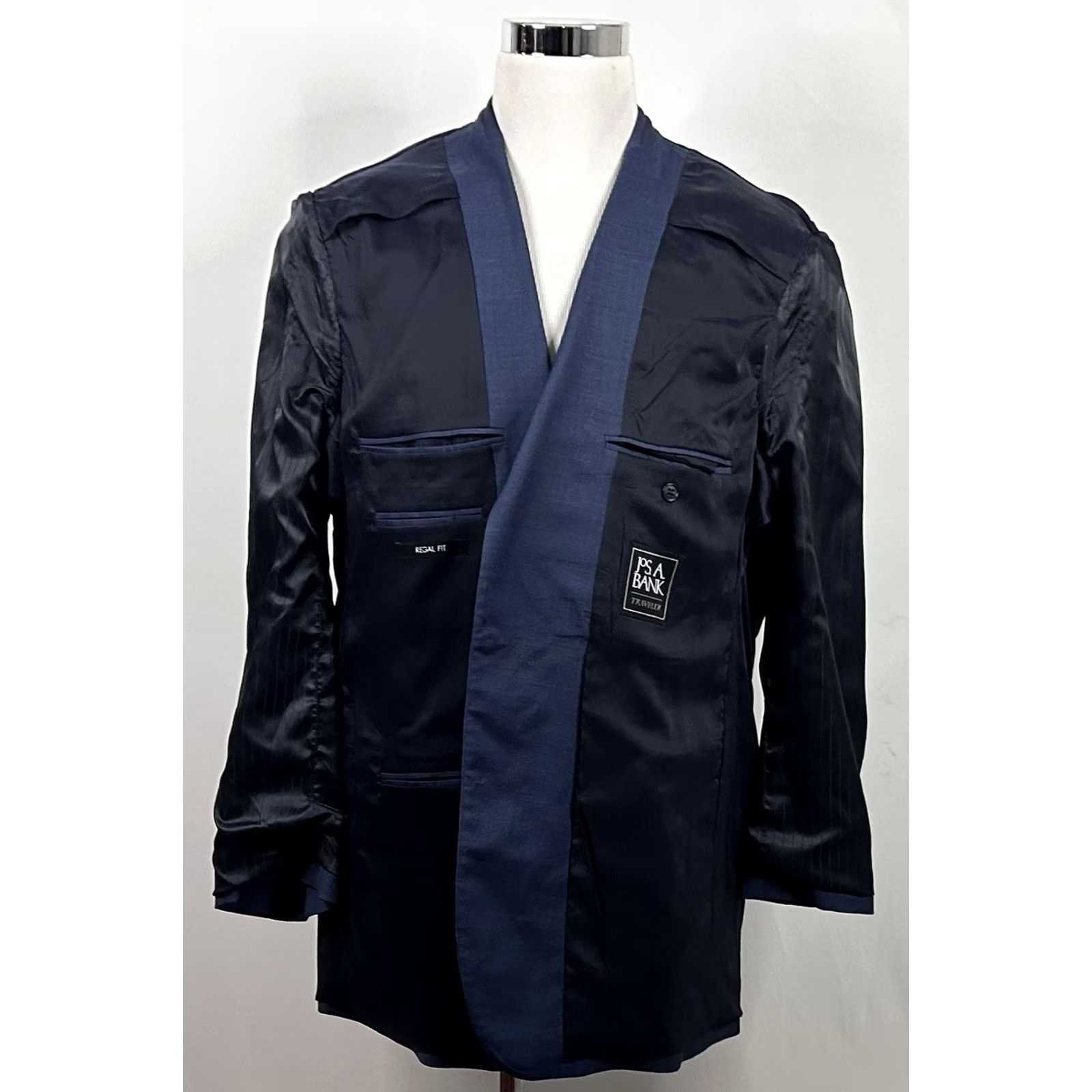 Jos. A. Bank Jos A Bank Sport Coat 46L Regal Fit 100% Wool Blue Two-Button Lined Vented Mens Regular Jacket Coat Size US XS / EU 42 / 0 - 7 Thumbnail