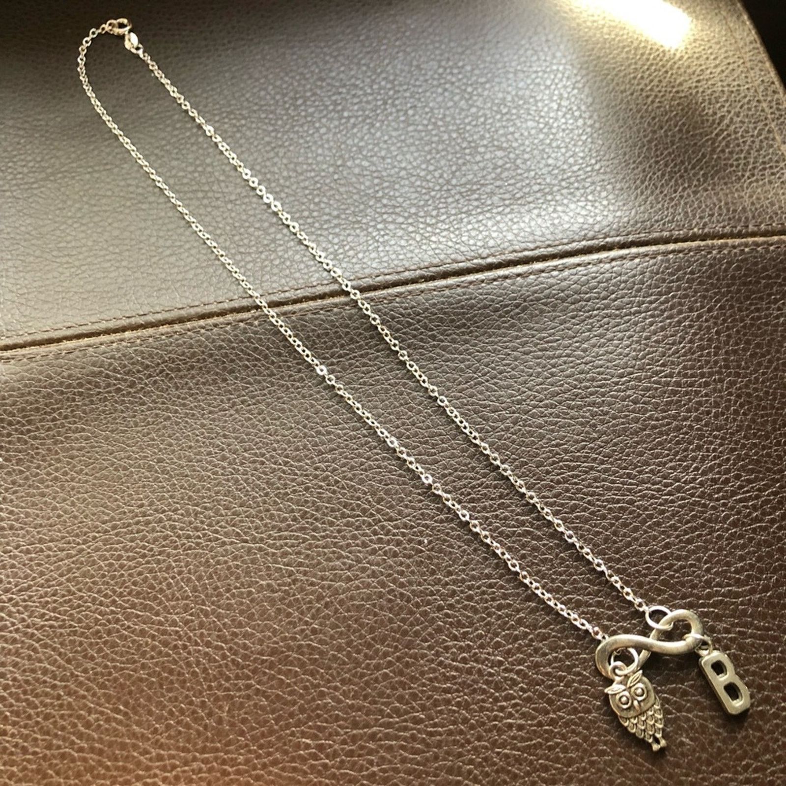 Jewelry Infinity owl & initial “B” charm slider 750 necklace Size ONE SIZE - 6 Thumbnail