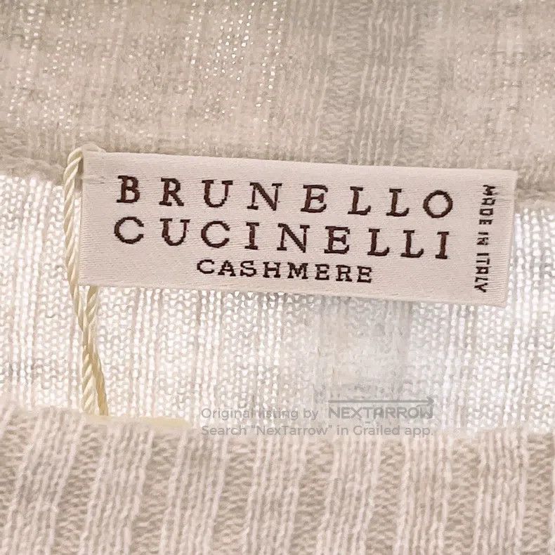Brunello Cucinelli Brunello Cucinelli Gray cashmere knit thin sweater with pe Size XS / US 0-2 / IT 36-38 - 7 Thumbnail
