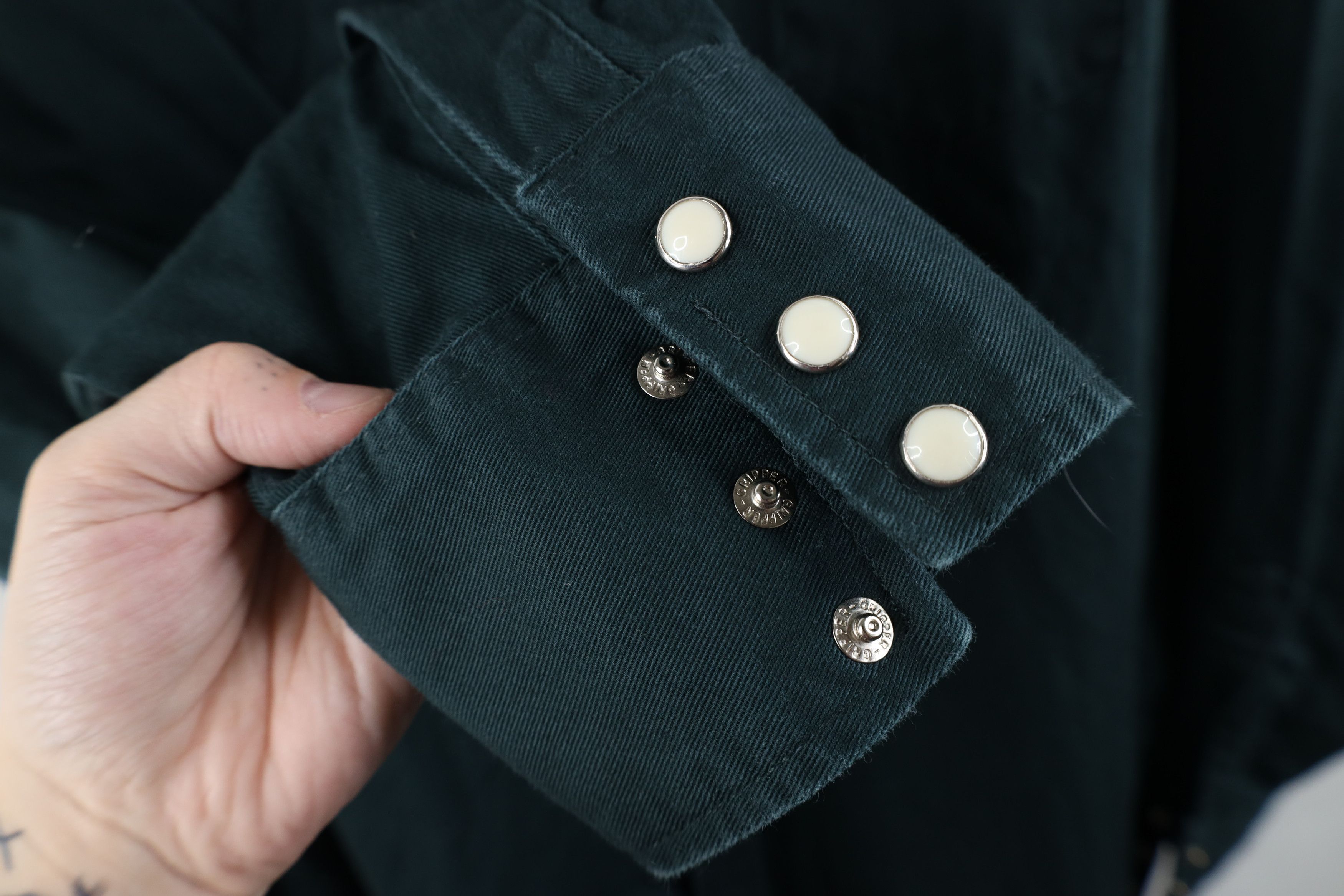 Vintage × Wrangler Vintage 90s Wrangler Heavyweight Button Shirt Dark Green Size US XXL / EU 58 / 5 - 6 Thumbnail