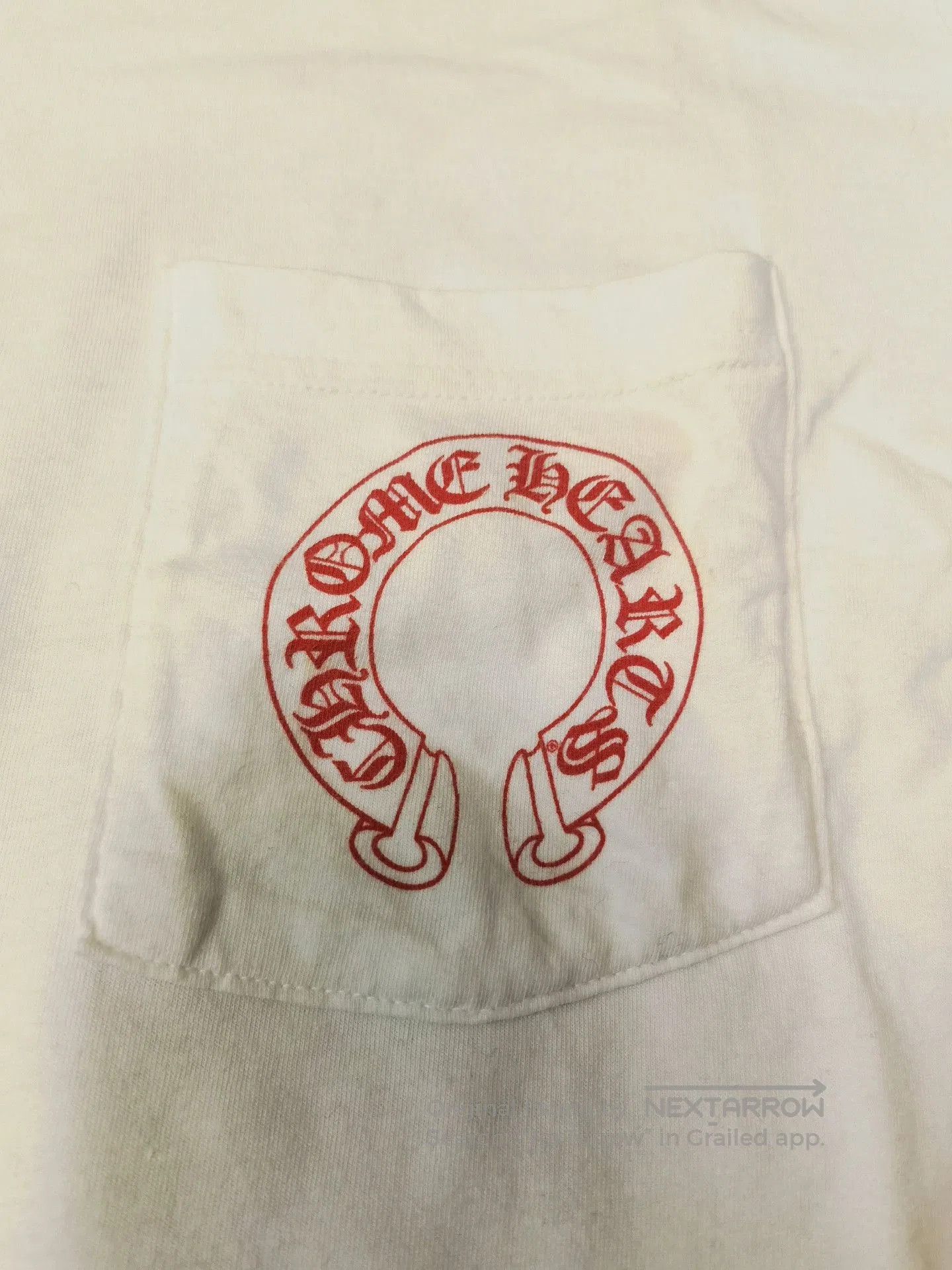 Chrome Hearts Chrome Hearts White Pocket Red Horseshoe T-shirt. Size US M / EU 48-50 / 2 - 4 Thumbnail